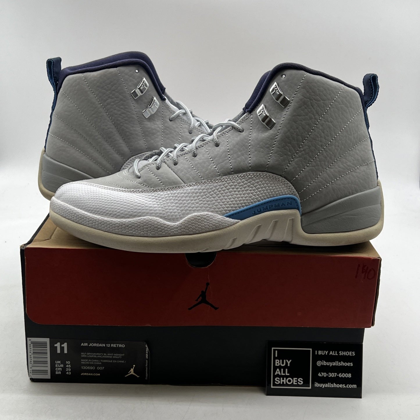 Size 11 - Air Jordan 12 Retro Grey University Blue (130690-007)