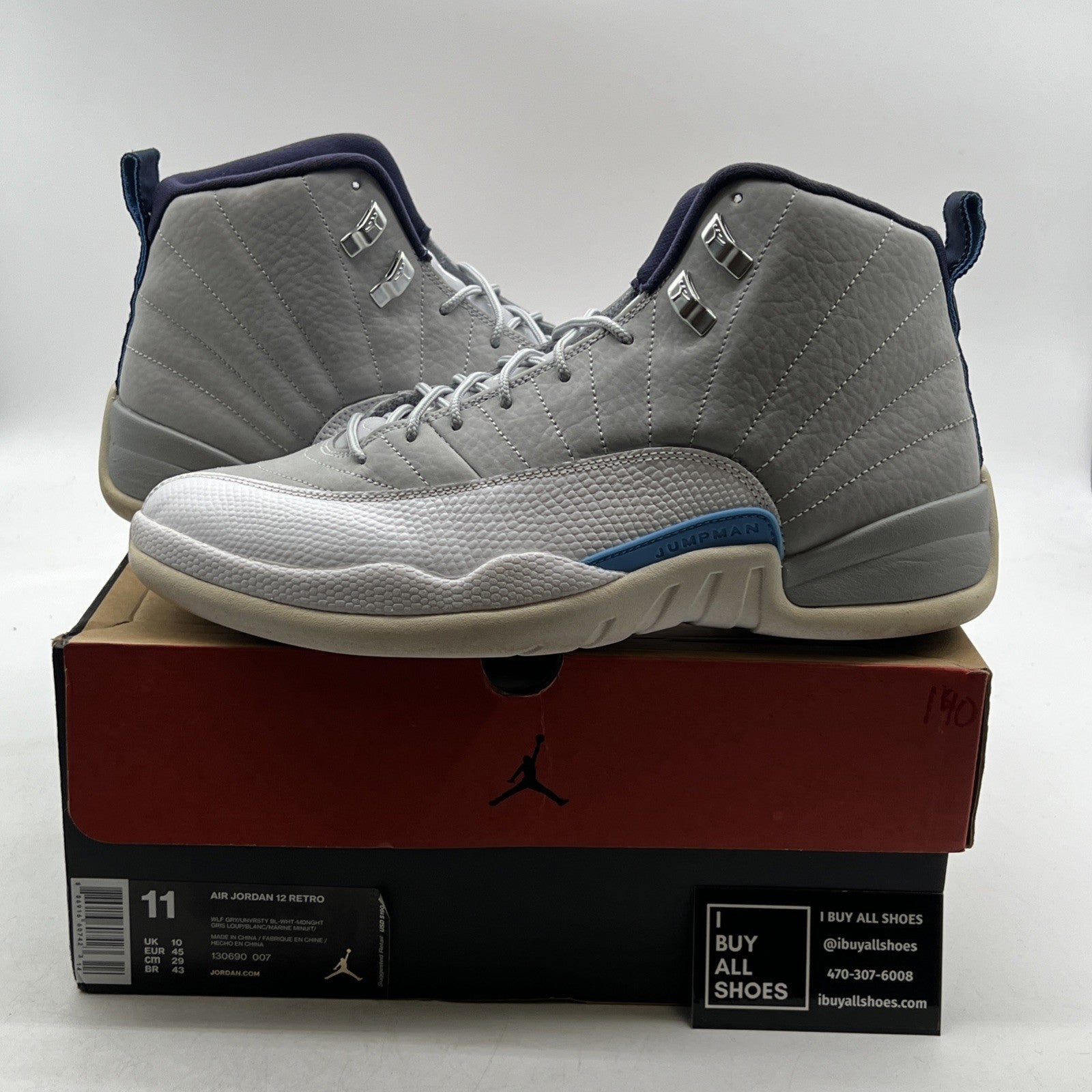 Size 11 - Air Jordan 12 Retro Grey University Blue (130690-007)