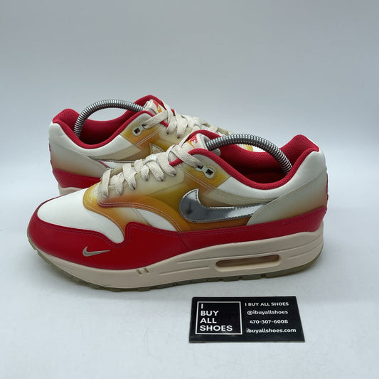 Size 10.5W - Nike Air Max 1 Soft Vinyl Pink Silver Leather (FN7683-133)