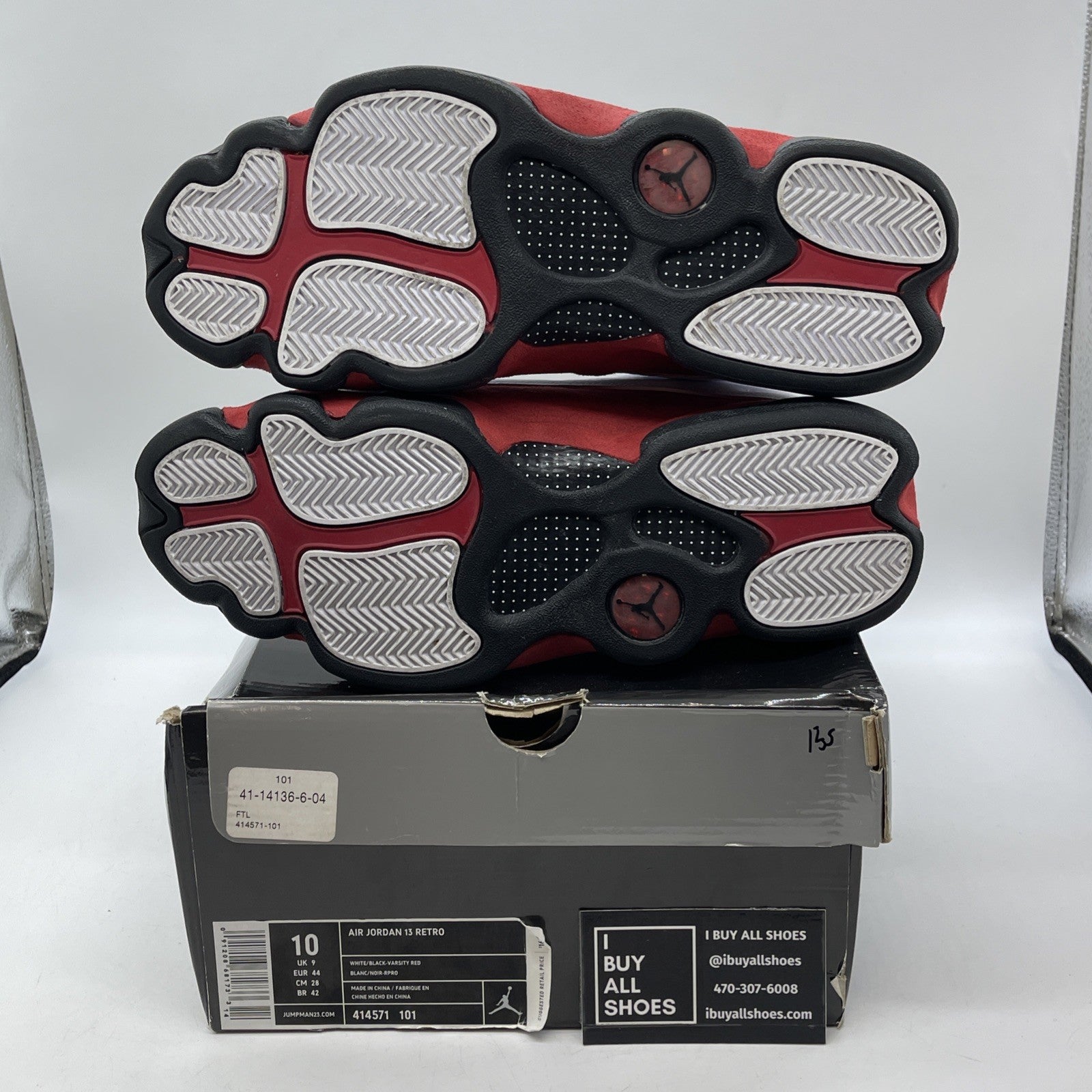 Size 10 - Air Jordan 13 Retro 2010 Cherry White Red Leather Suede (414571-101)