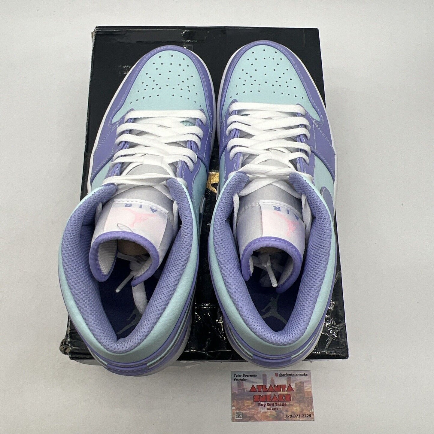 Size 11.5 - Air Jordan 1 Mid Purple Pulse Leather White (554724-500)