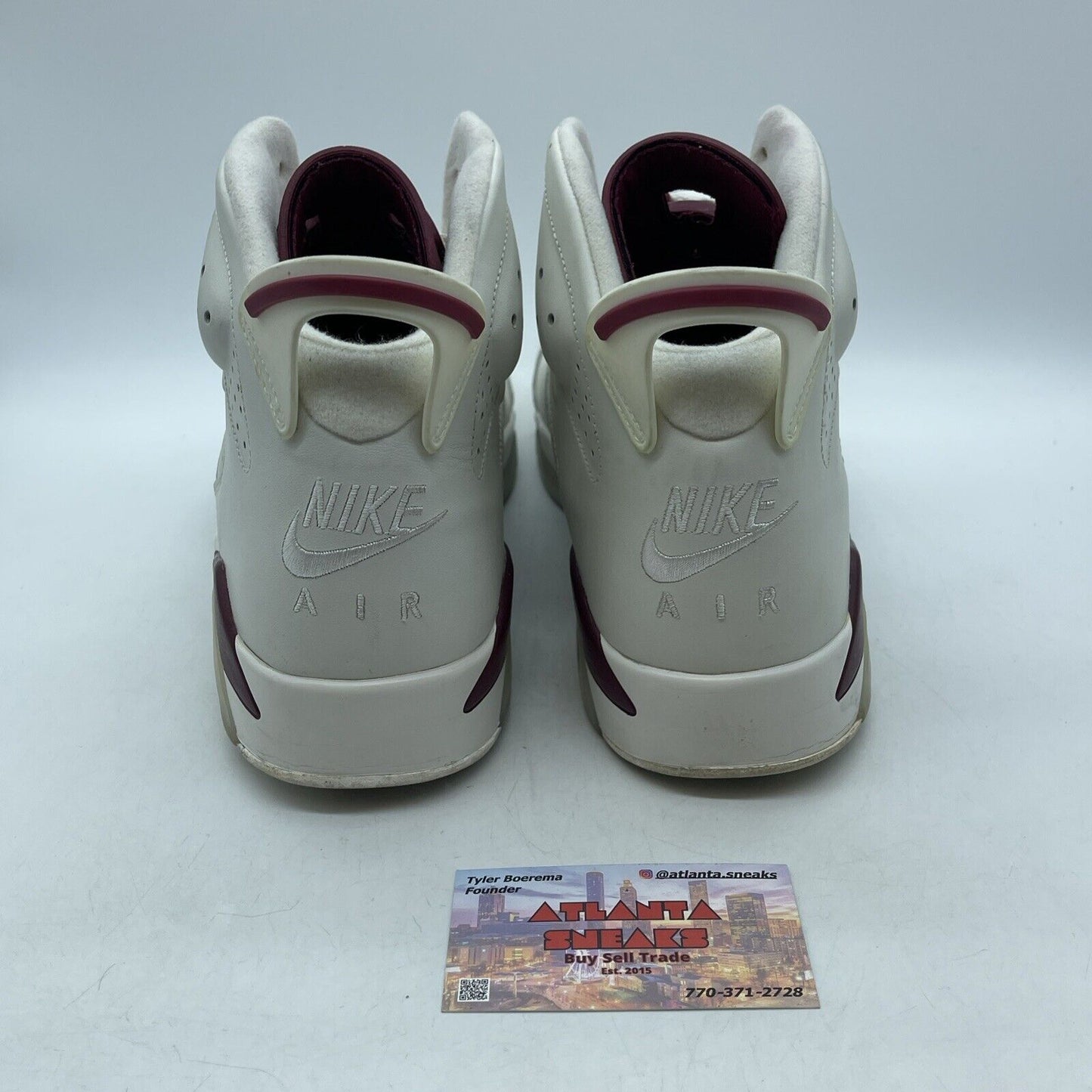Size 12 - Air Jordan 6 Retro 2015 Maroon Burgundy White Leather (384664-116)