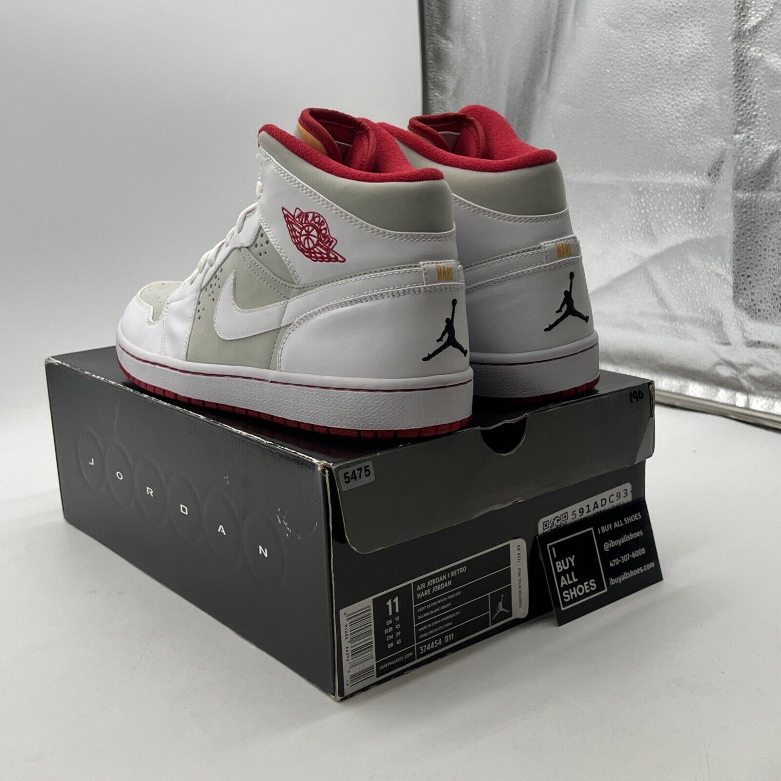 Size 11 - Air Jordan 1 Retro 2009 Hare (374454-011)