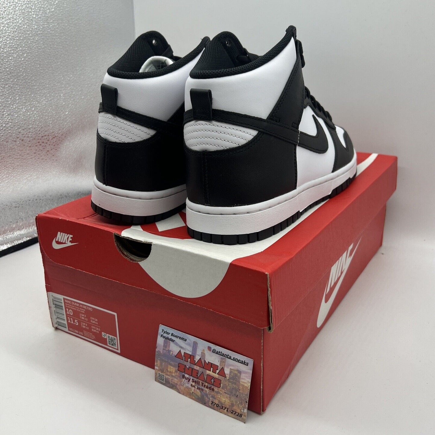 Size 10 - Nike Dunk High Black White Brand New Og All
