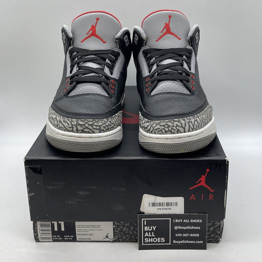Size 11 - Jordan 3 Retro OG Mid Black Cement Grey Suede Leather (854262-001)