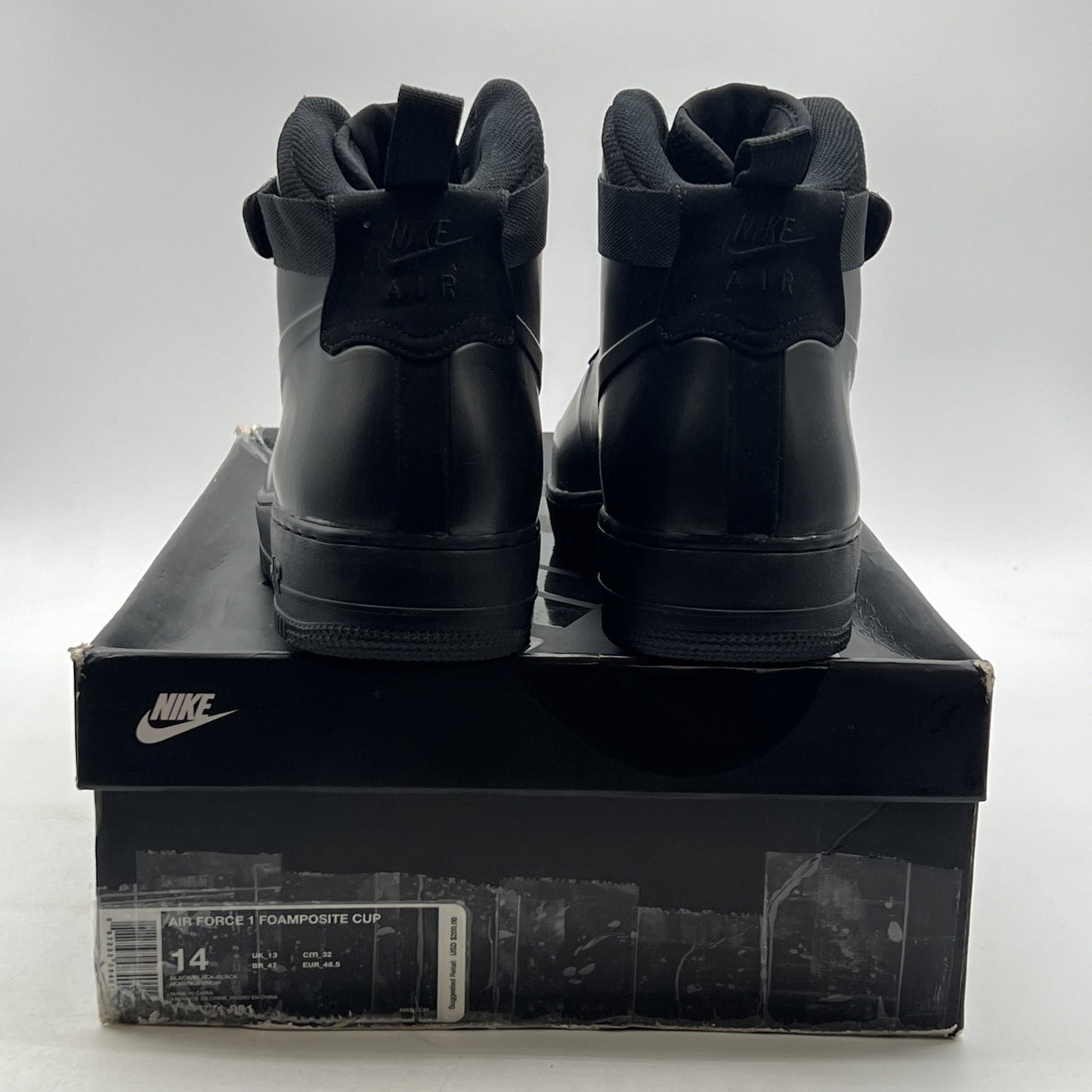 Size 14 - Nike Air Force 1 Foamposite Cup Triple Black (AH6771-001)