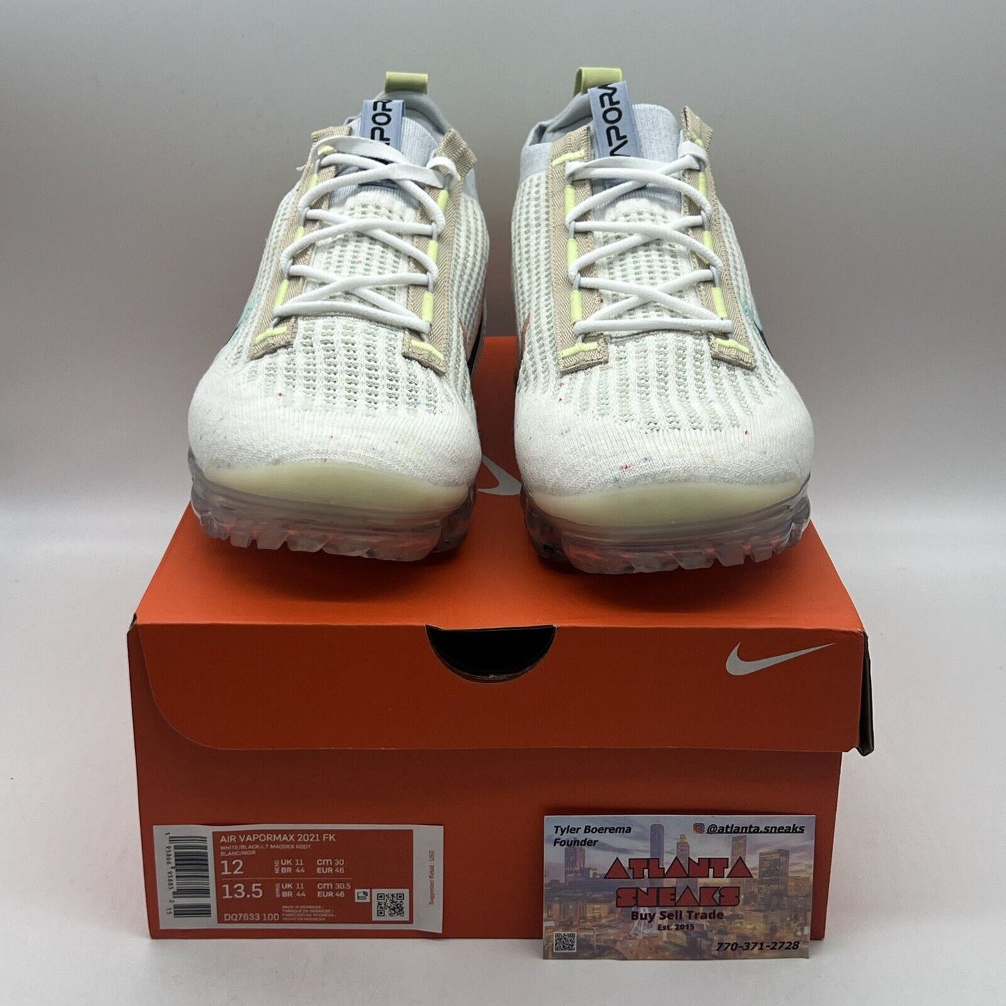 Size 12 - Nike Air VaporMax Flyknit 2021 Mismatched Swoosh - White 2022