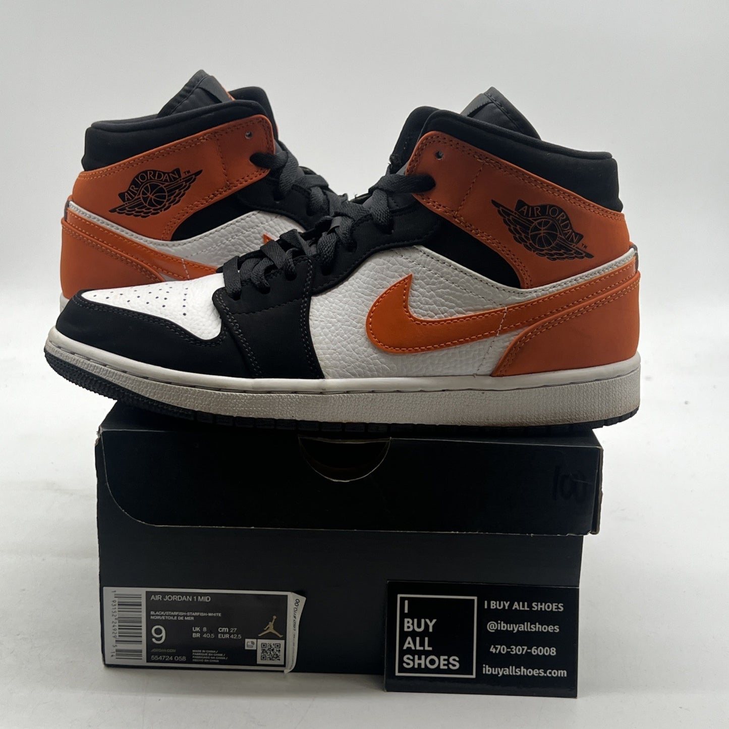 Size 9 - Air Jordan 1 Mid Shattered Backboard (554724-058)