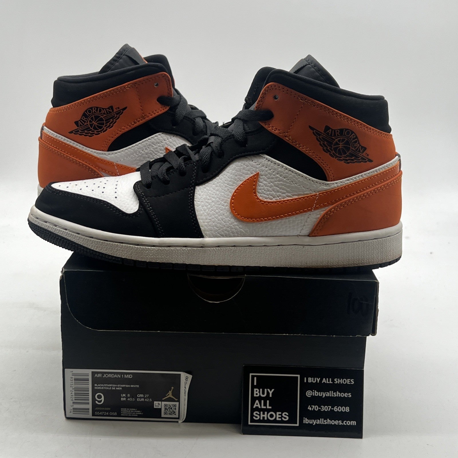 Size 9 - Air Jordan 1 Mid Shattered Backboard (554724-058)