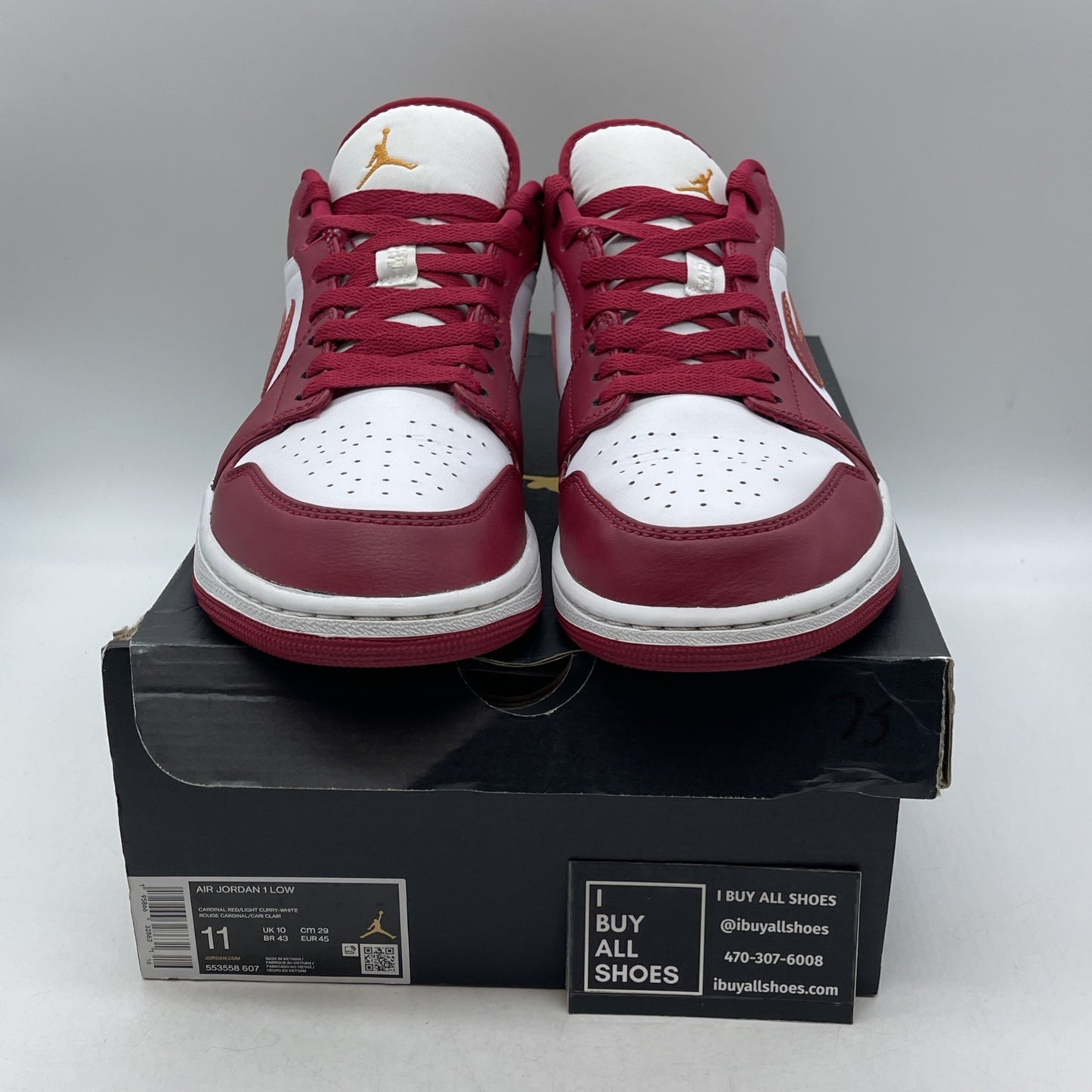 Size 11 - Air Jordan 1 Low Cardinal Red 2022 (553558-607)