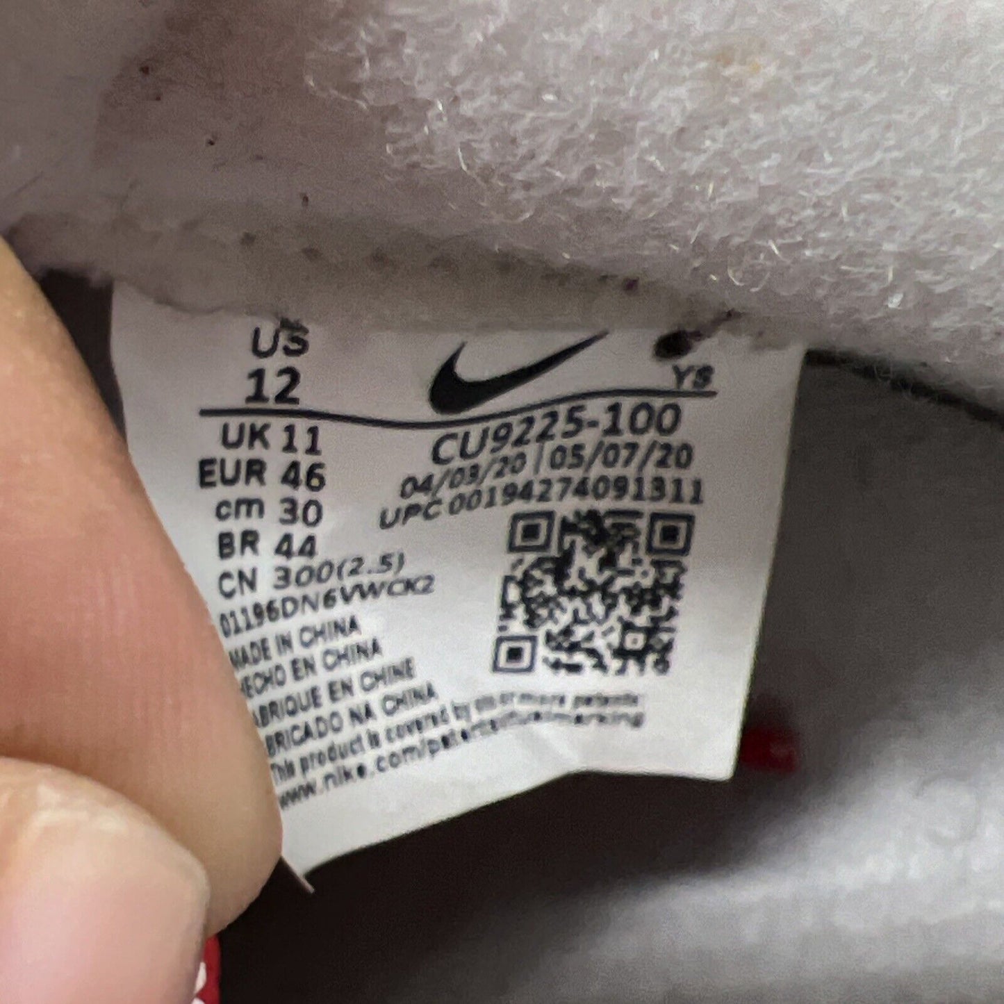 Size 12 - Nike Air Force 1 x Supreme Low Box Logo - White Red Leather CU9225-100