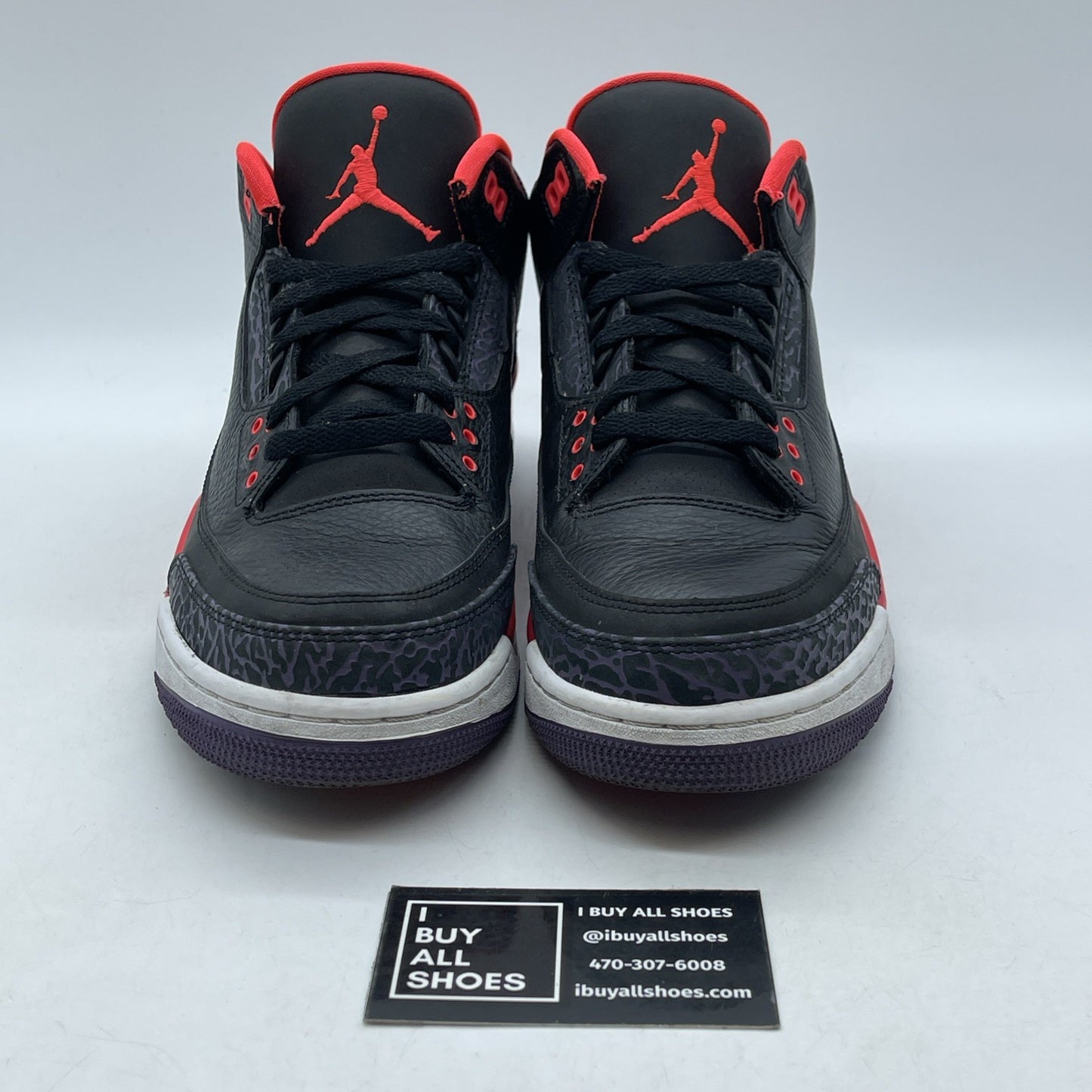 Size 9 - Air Jordan 3 Retro Crimson Black Purple Suede Leather (136064-005)