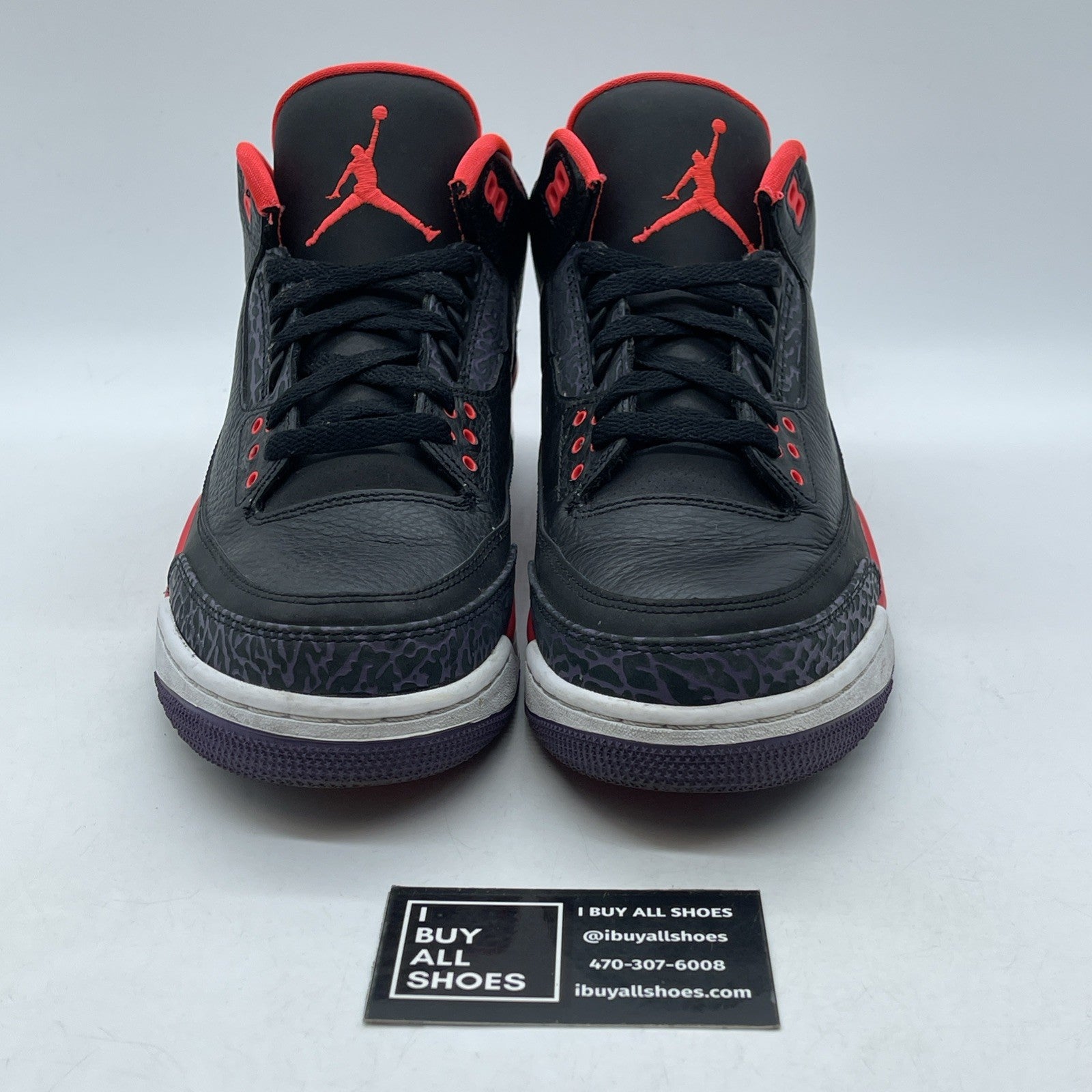 Size 9 - Air Jordan 3 Retro Crimson Black Purple Suede Leather (136064-005)