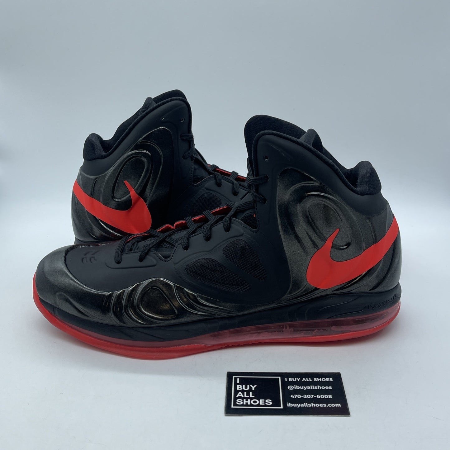 Size 13 - Nike Air Max Hyperposite Black Crimson Red Suede Leather (524862-002)