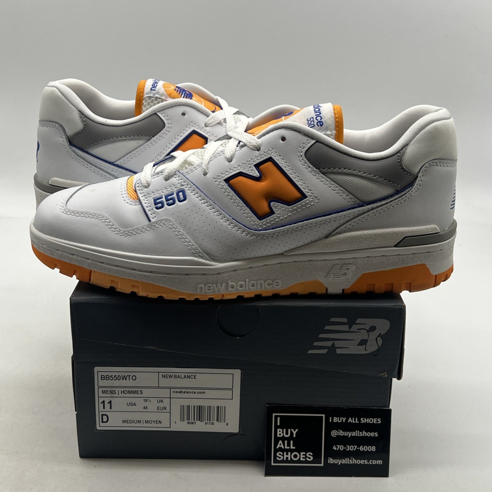 Size 11 - New Balance 550 Lakers Pack - Vibrant Orange (BB550WTO)