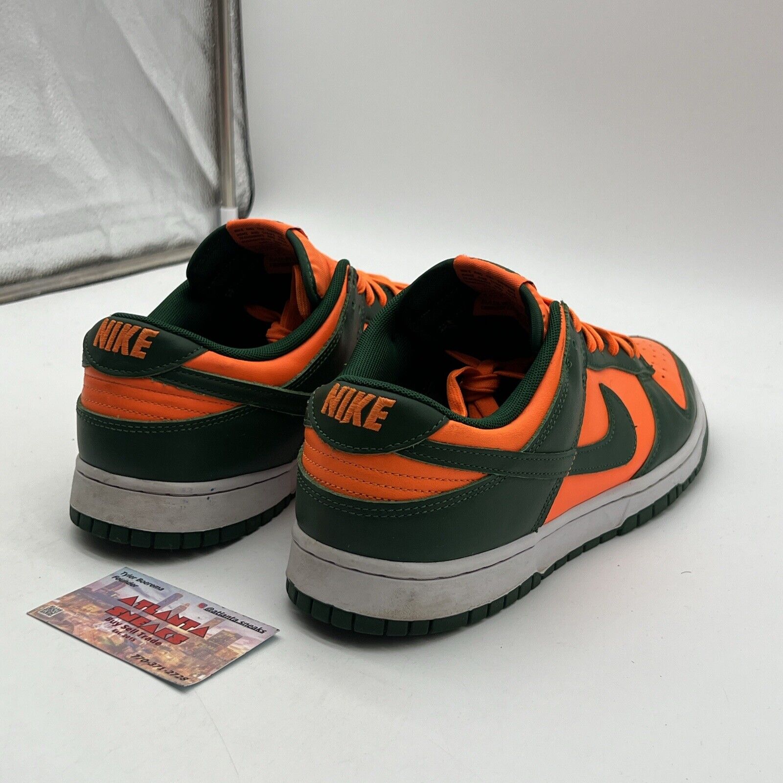 Size 12.5 - Nike Dunk Low Miami Hurricanes White Leather (DD1391-300)