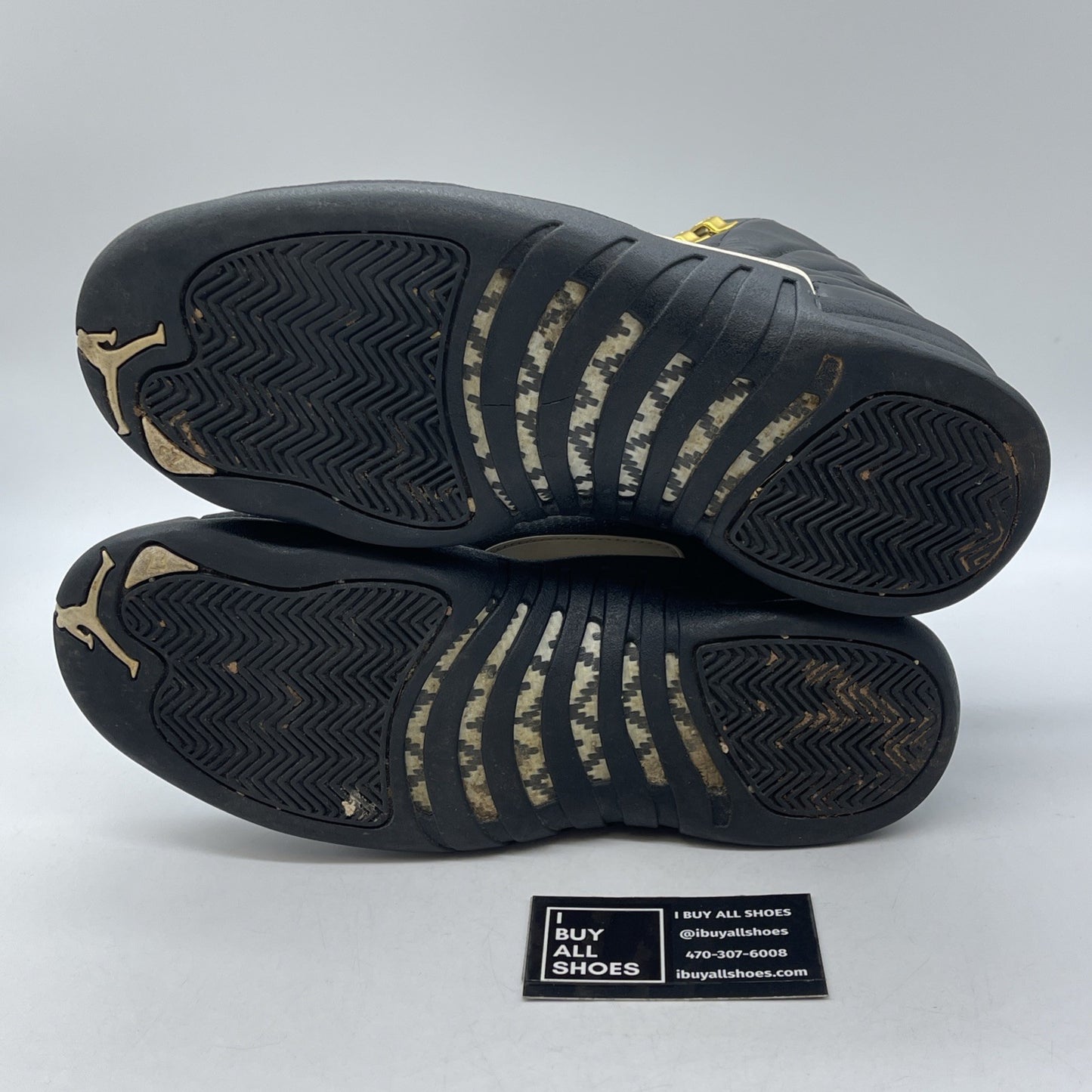 Size 9.5 - Air Jordan 12 Retro The Master Black Gold White Leather (130690-013)