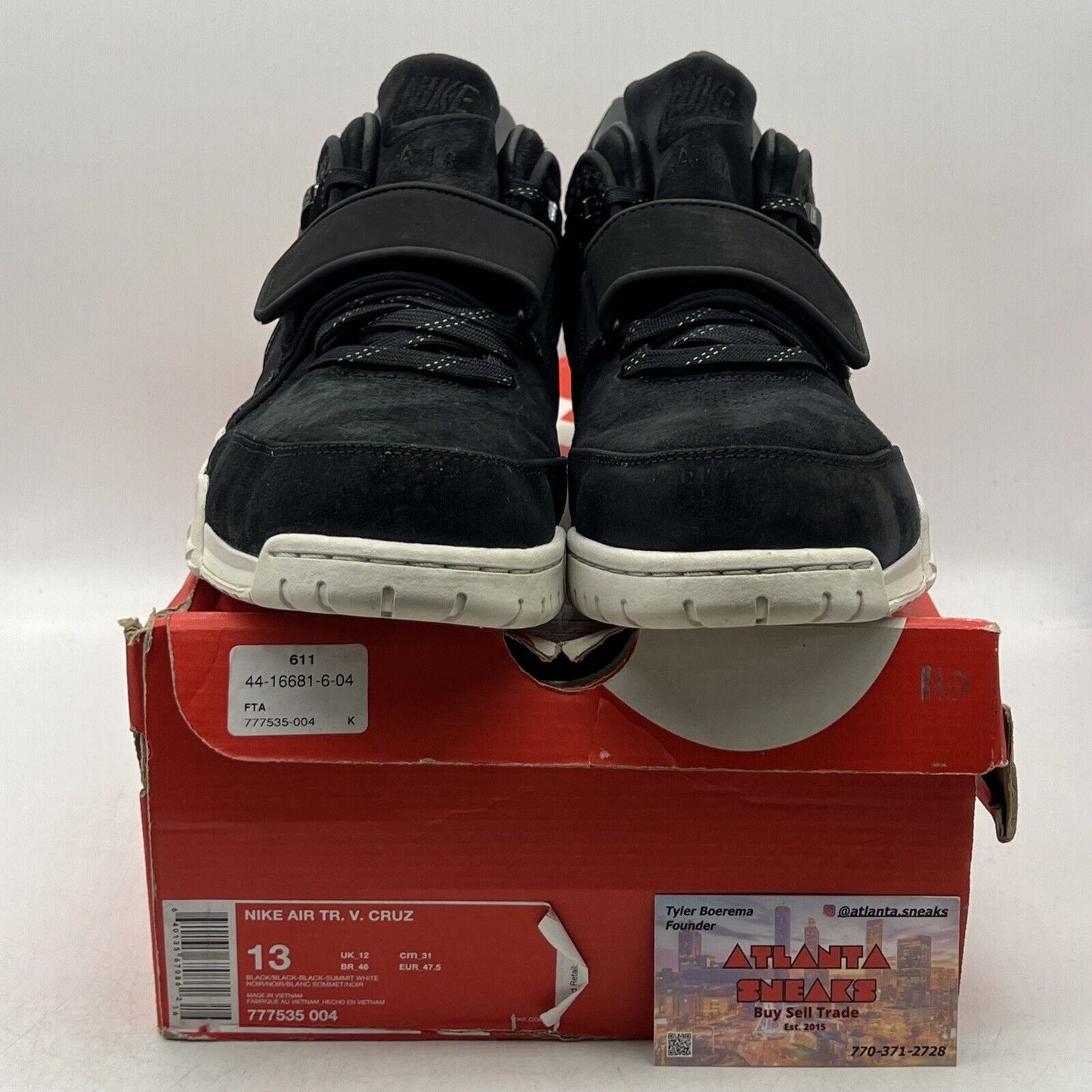 Size 13 - Nike Air Trainer Cruz Black Suede White (777535-004)