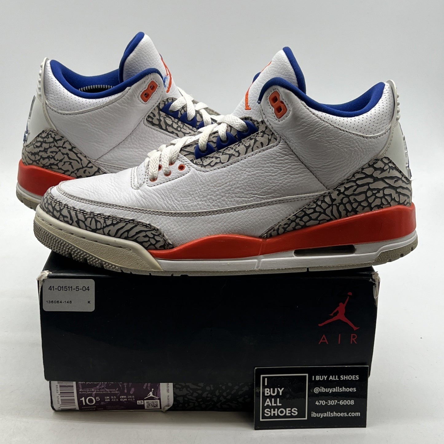 Size 10.5 - Air Jordan 3 Retro Knicks (136064-148)