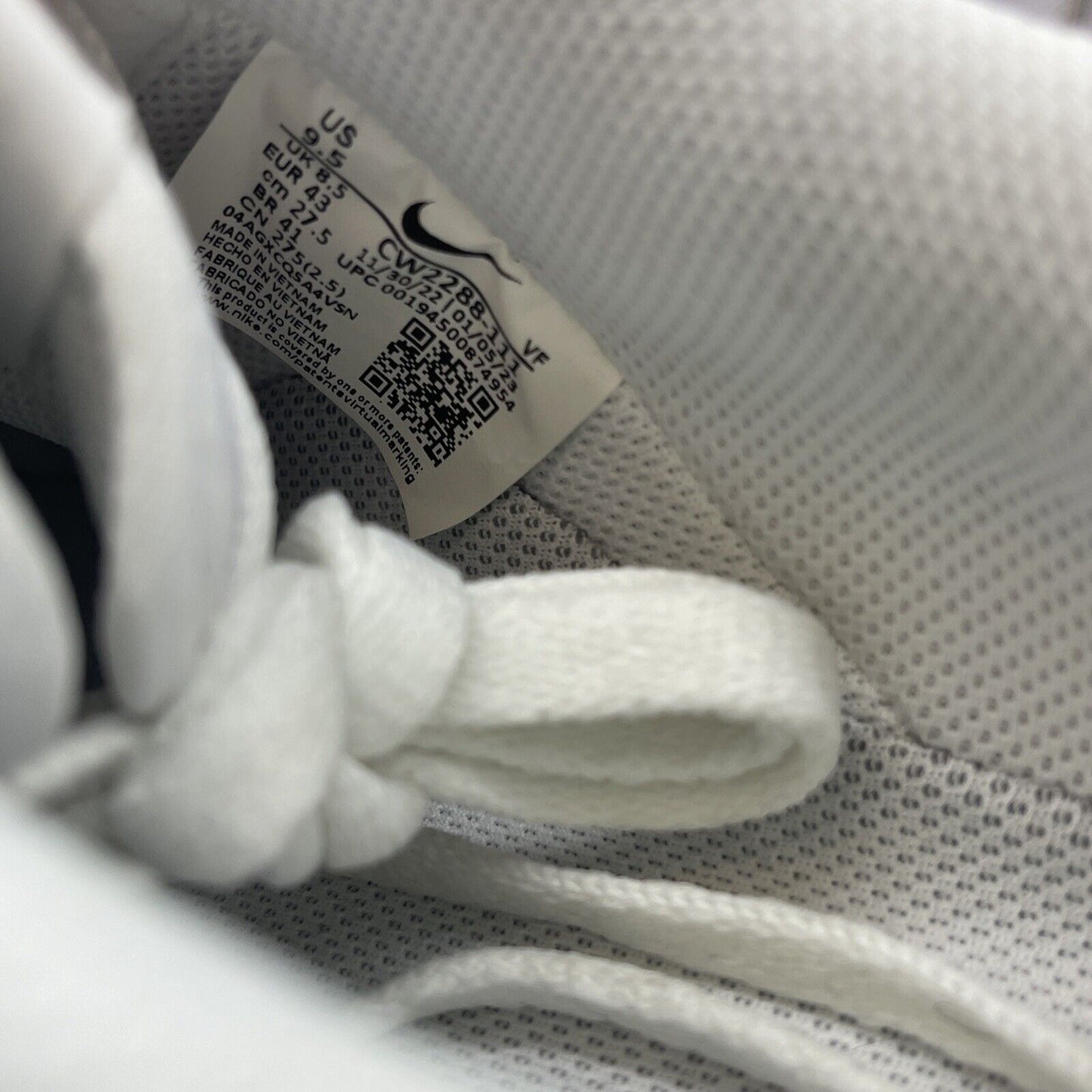 Size 9.5 - Nike Air Force 1 '07 Low Triple White Leather (CW2288-111)