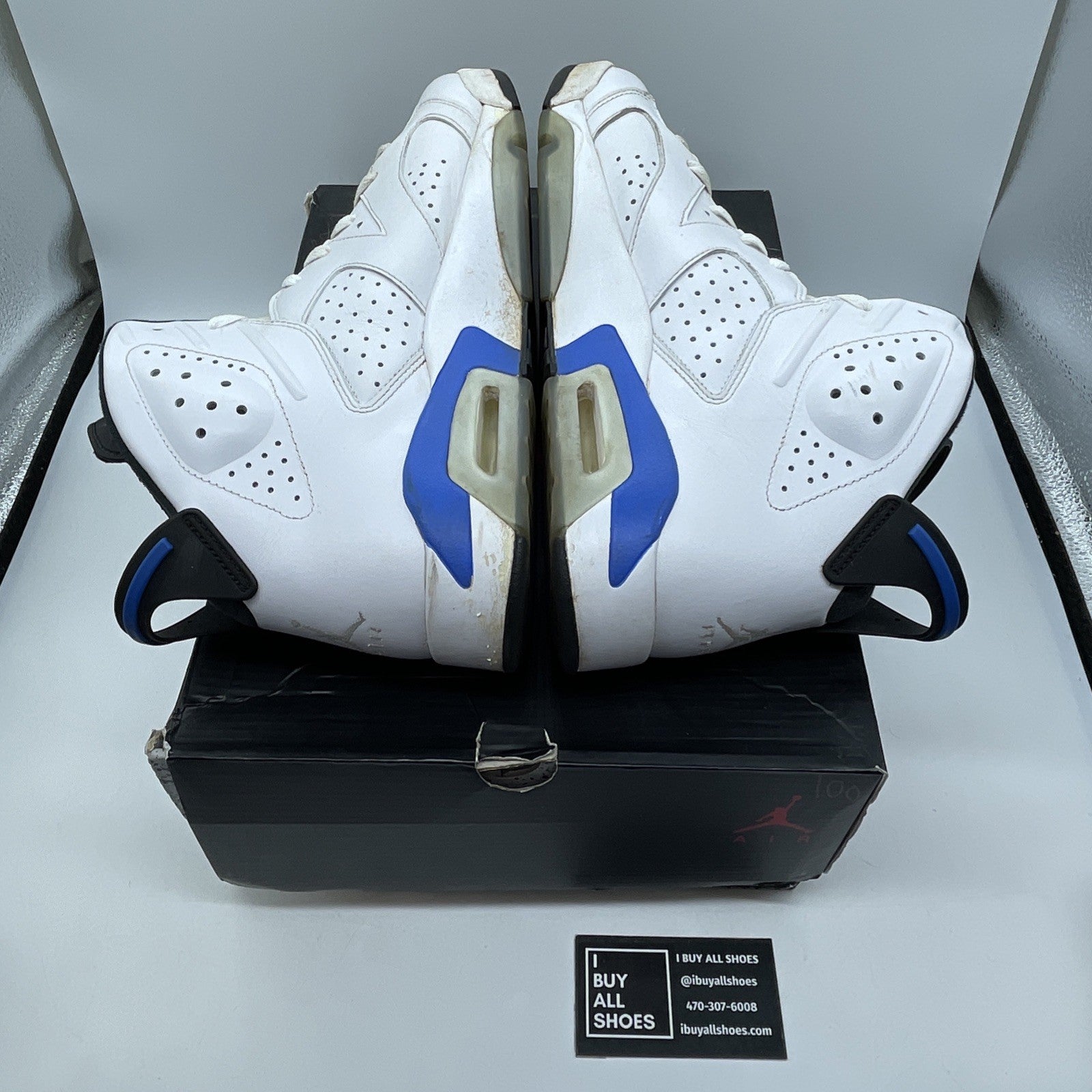 Size 11 - Air Jordan 6 Retro 2014 Sport Blue White Leather (384664-107)