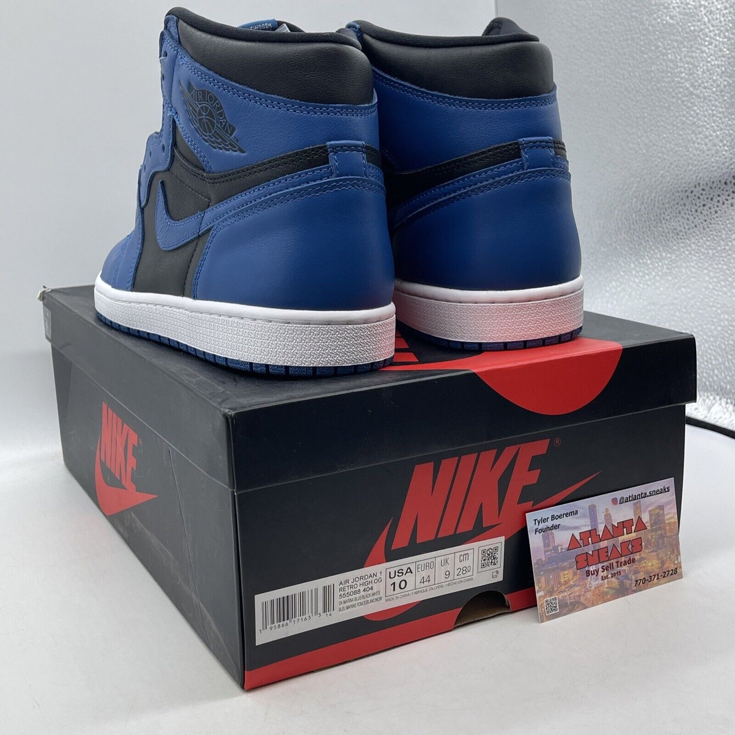 Size 10 - Jordan 1 Retro OG High Dark Marina Blue Leather (555088-404)