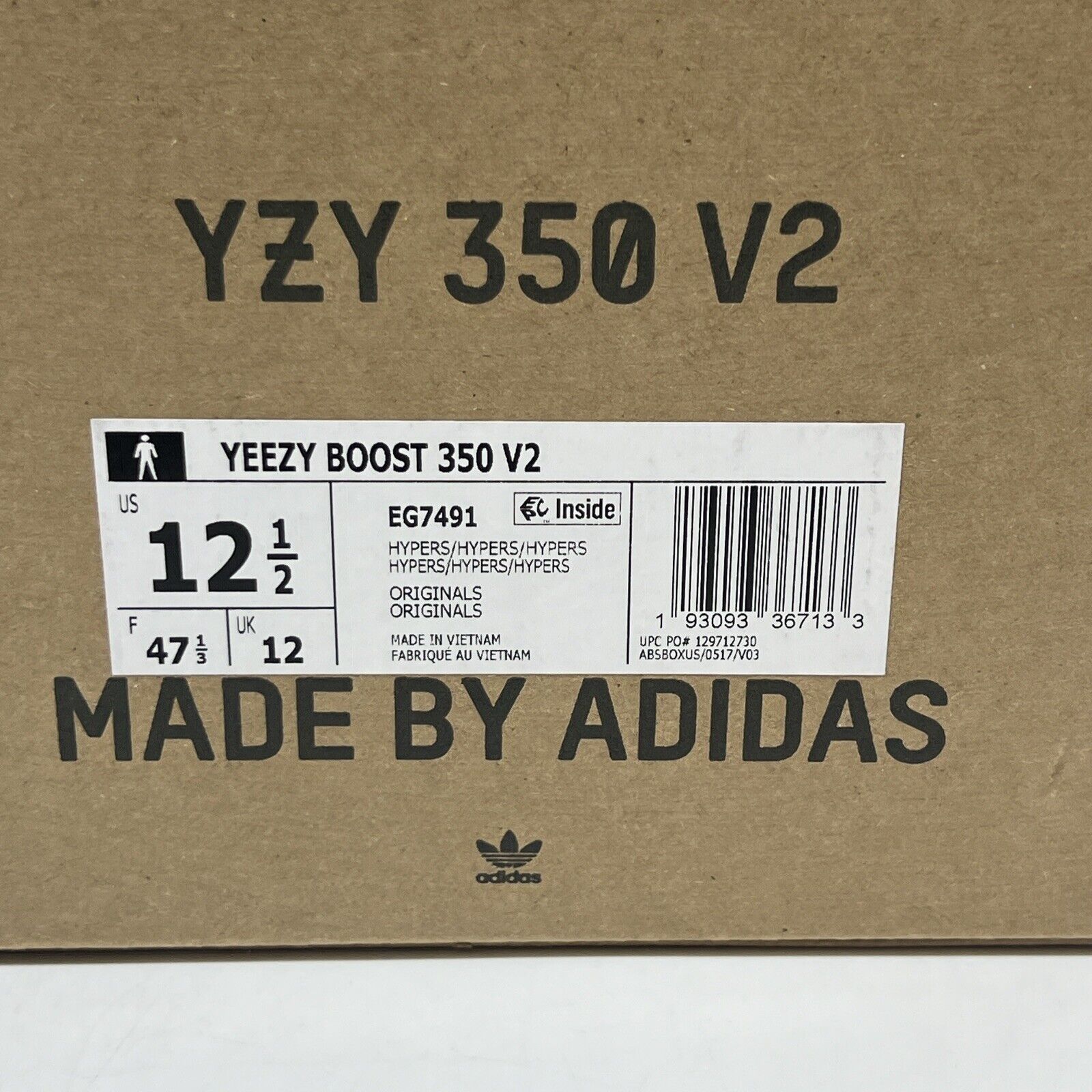 Size 12.5 - adidas Yeezy Boost 350 V2 Low Hyperspace Brand New Og All