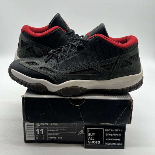 Size 11 - Air Jordan 11 Retro IE 2003 Low Black Charcoal Red (306008-061)