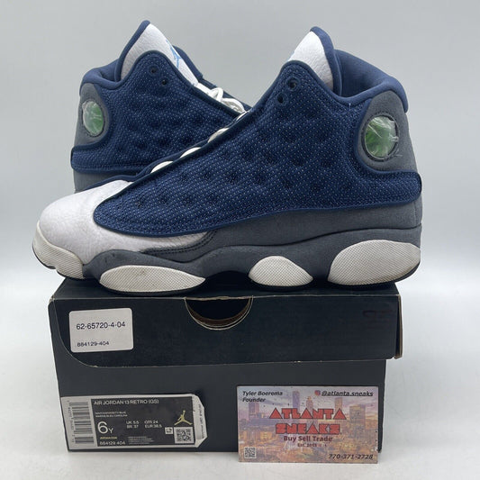 Size 6.5 (GS) - Jordan 13 Retro 2020 Mid Flint Grey Blue Suede (884129-404)