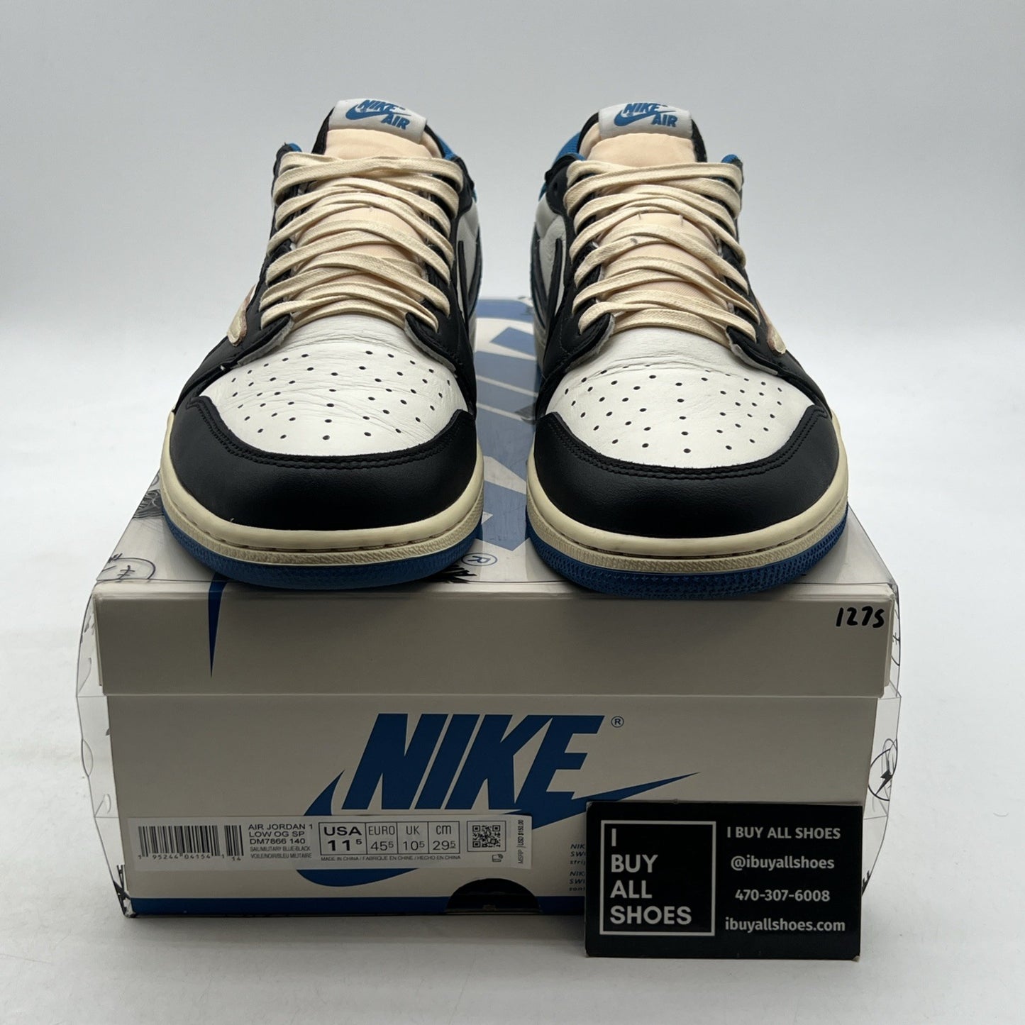 Size 11.5 - Jordan 1 Retro x Fragment DesignXTravis Scott Low Blue (DM7866-140)
