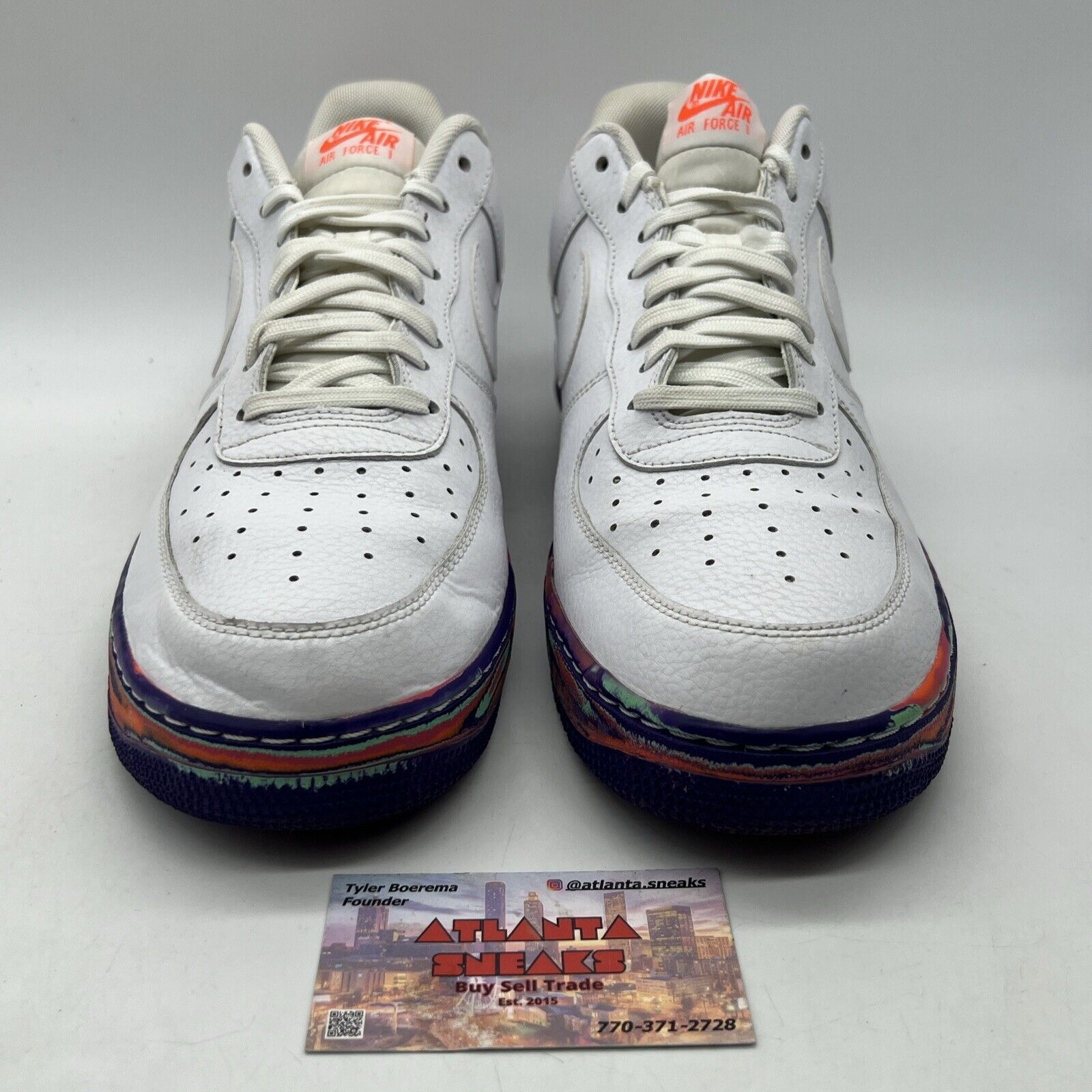 Size 13 - Nike Air Force 1 '07 LV8 Multi-Color Marble White Leather (AJ9507-100)