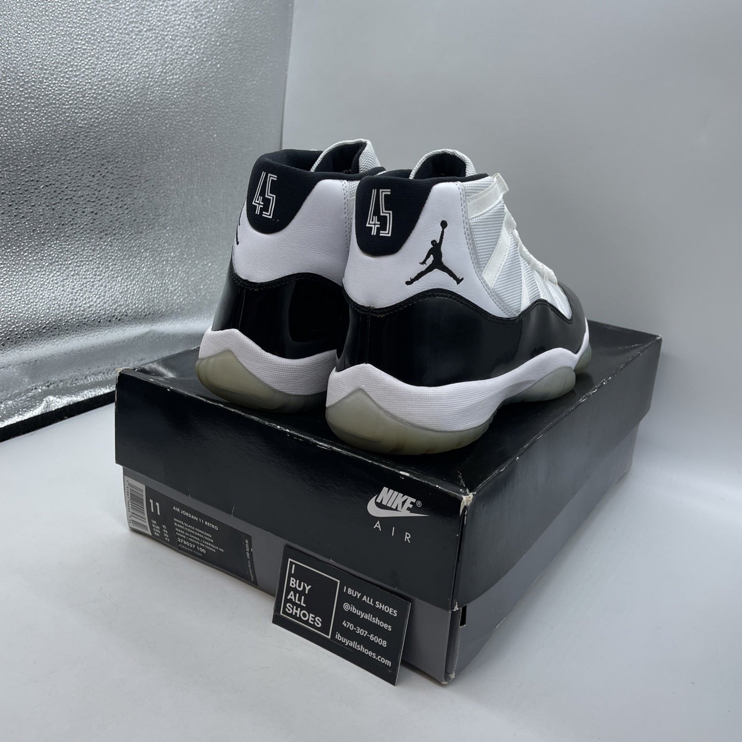Size 11 - Jordan 11 Retro High Concord Black White Leather (378037-100)