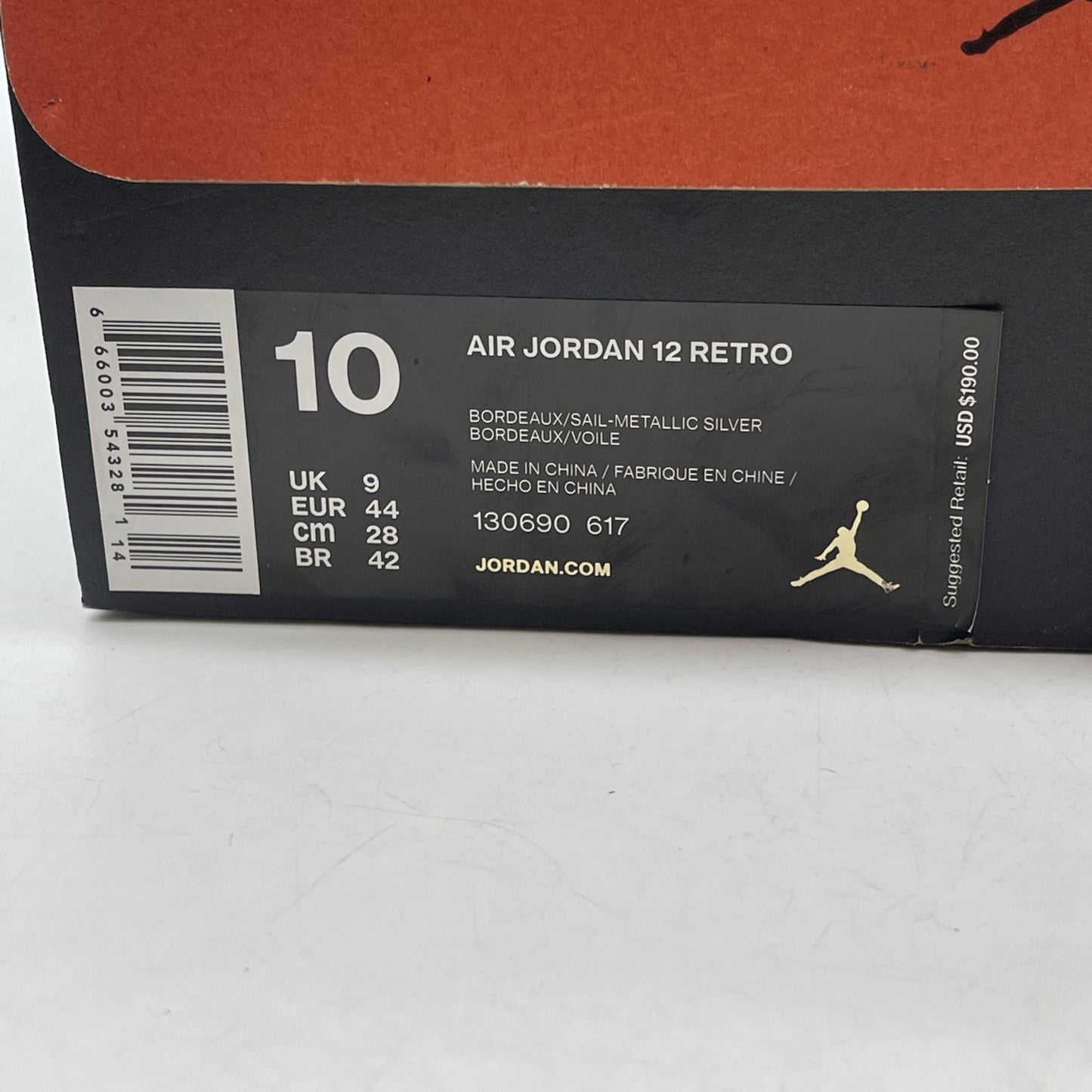 Size 10 - Air Jordan 12 Retro Bordeaux Purple Suede Leather (130690-617)