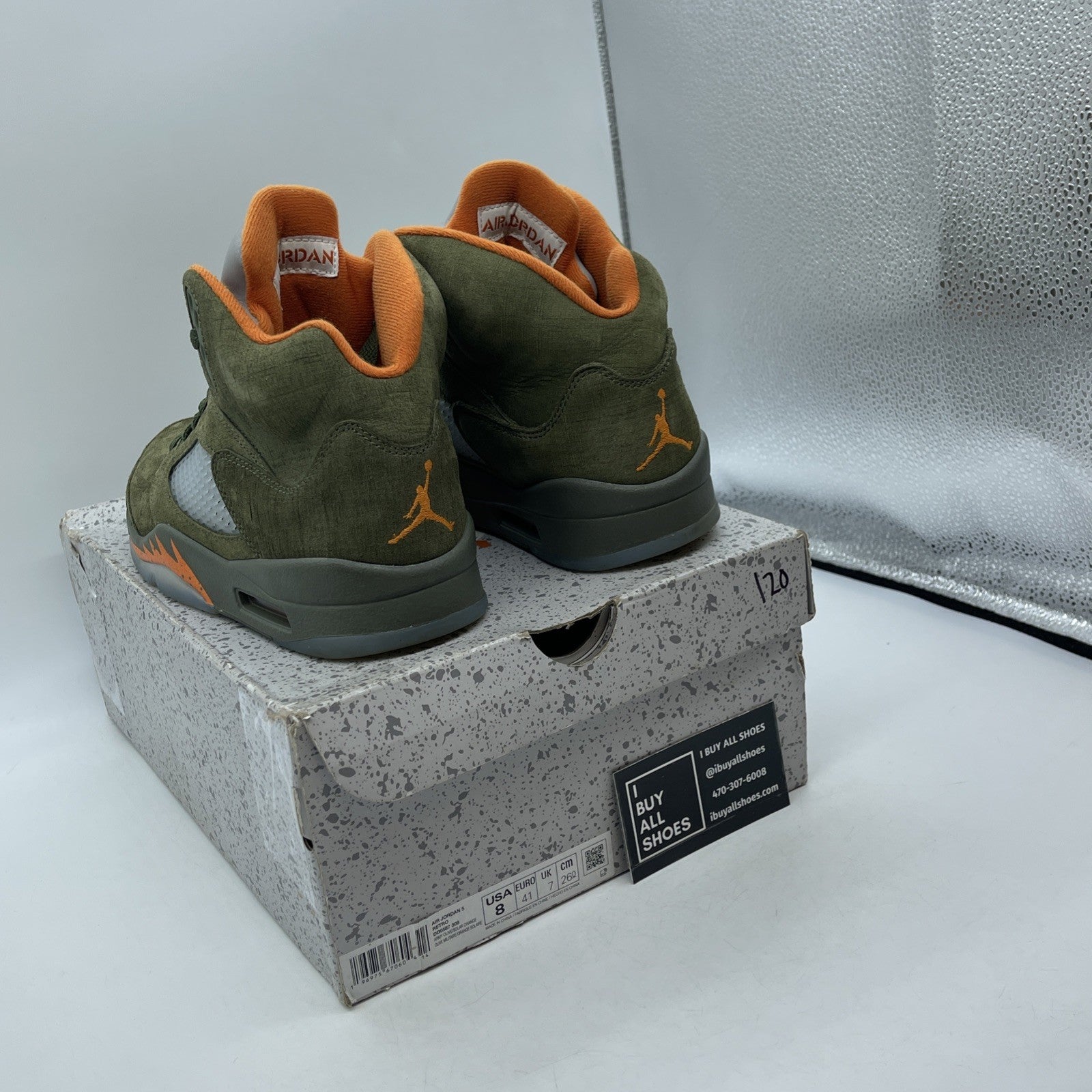 Size 8 - Air Jordan 5 Retro 2024 Olive Orange Suede (DD0587-308)