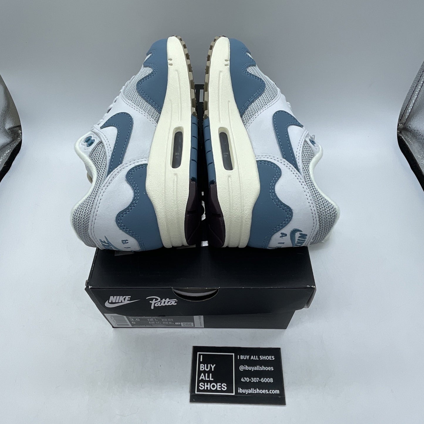 Size 3.5 - Nike Air Max 1 Patta Waves Noise Aqua (DH1348-004)
