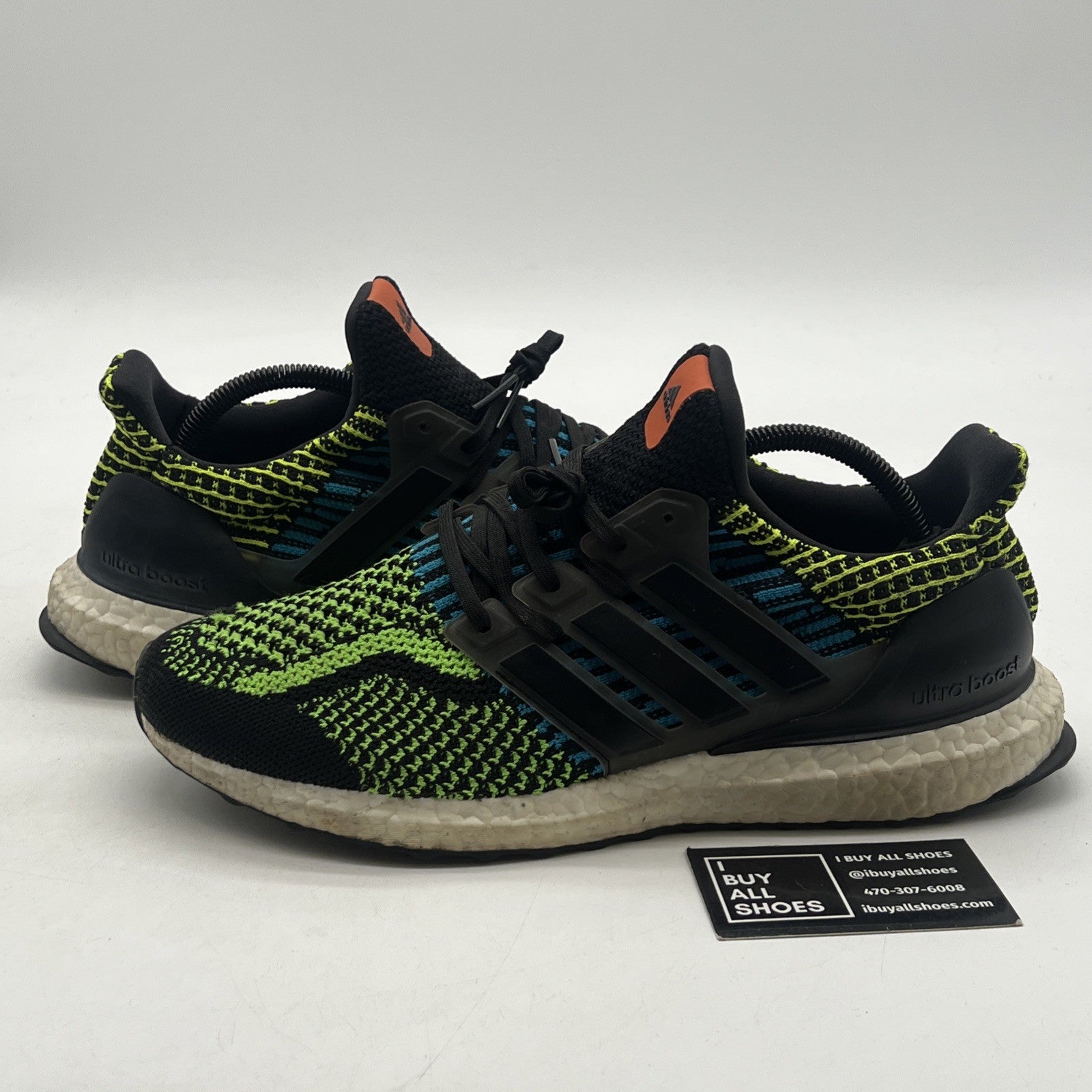 Size 10 - adidas UltraBoost 5.0 DNA Black Team Solar Green (GX4103)