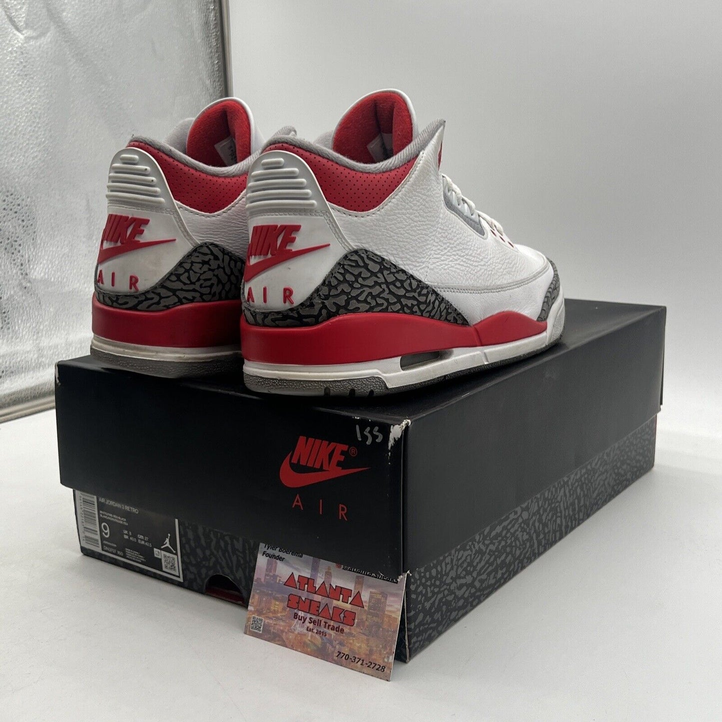 Size 9 - Jordan 3 Retro Mid Fire Red White Grey Leather Black (DN3707-160)