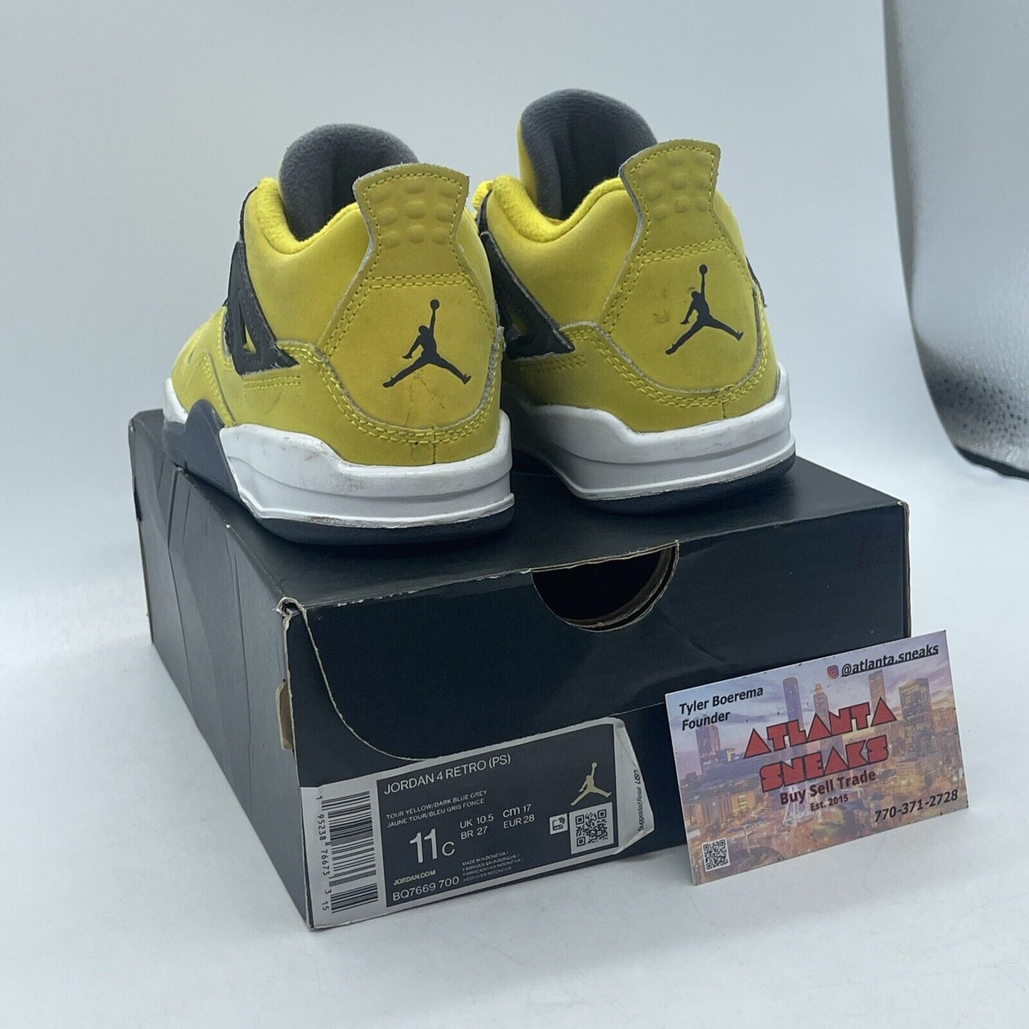 Size 11 (PS) - Jordan 4 Retro 2021 Mid Lightning White Suede (BQ7669-700)