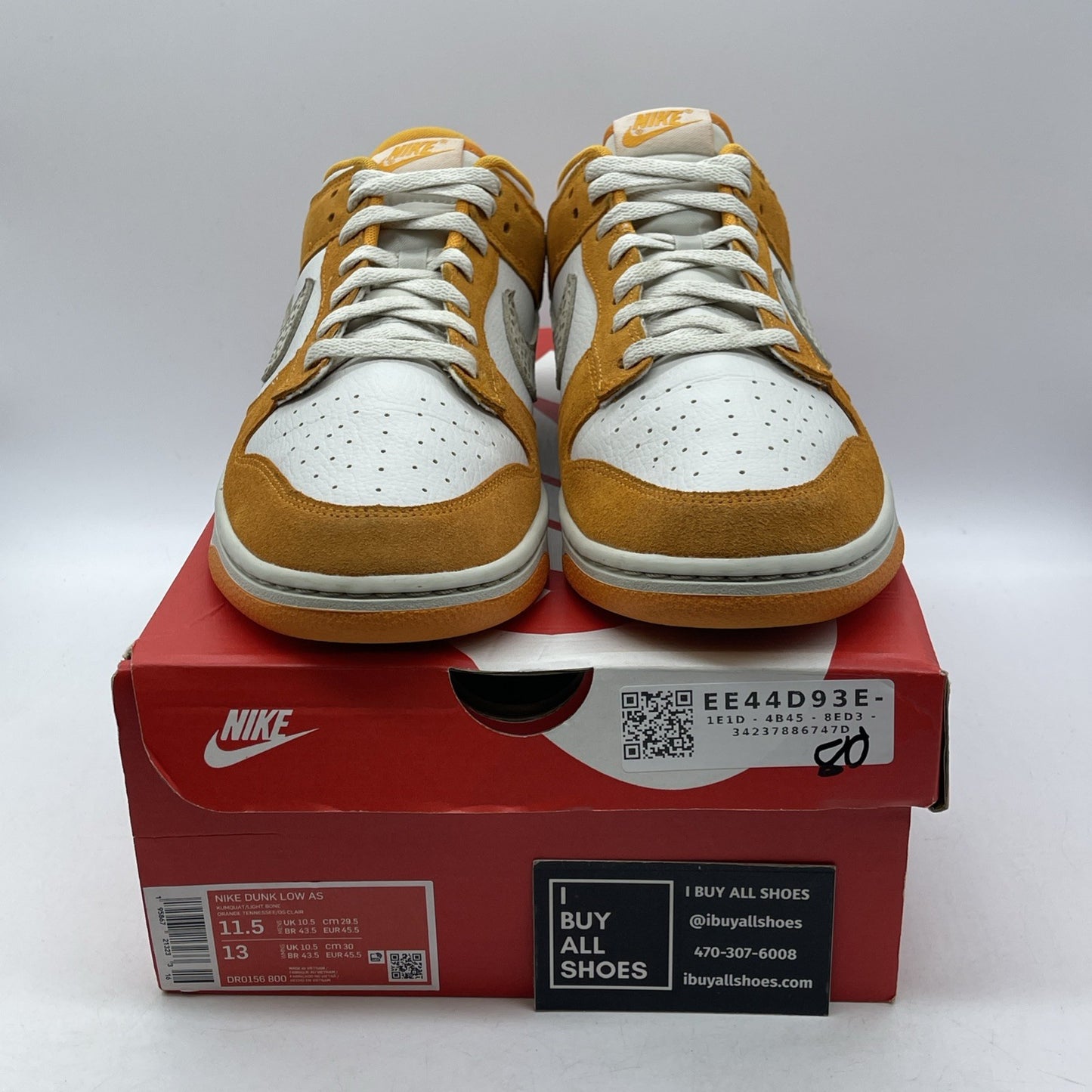 Size 11.5 - Nike Dunk Low Safari Swoosh - Kumquat Orange White Suede (DR0156-800