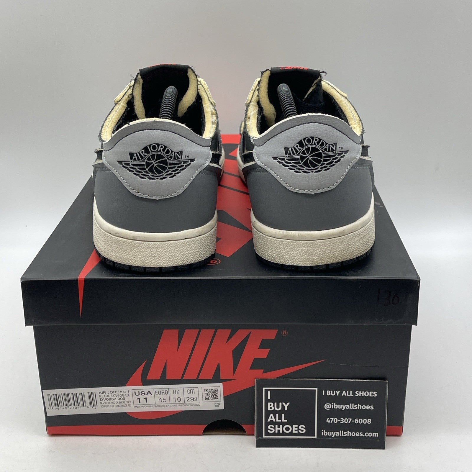 Size 11 - Air Jordan 1 Retro Low OG EX Dark Smoke Gray 2022 (DV0982-006)