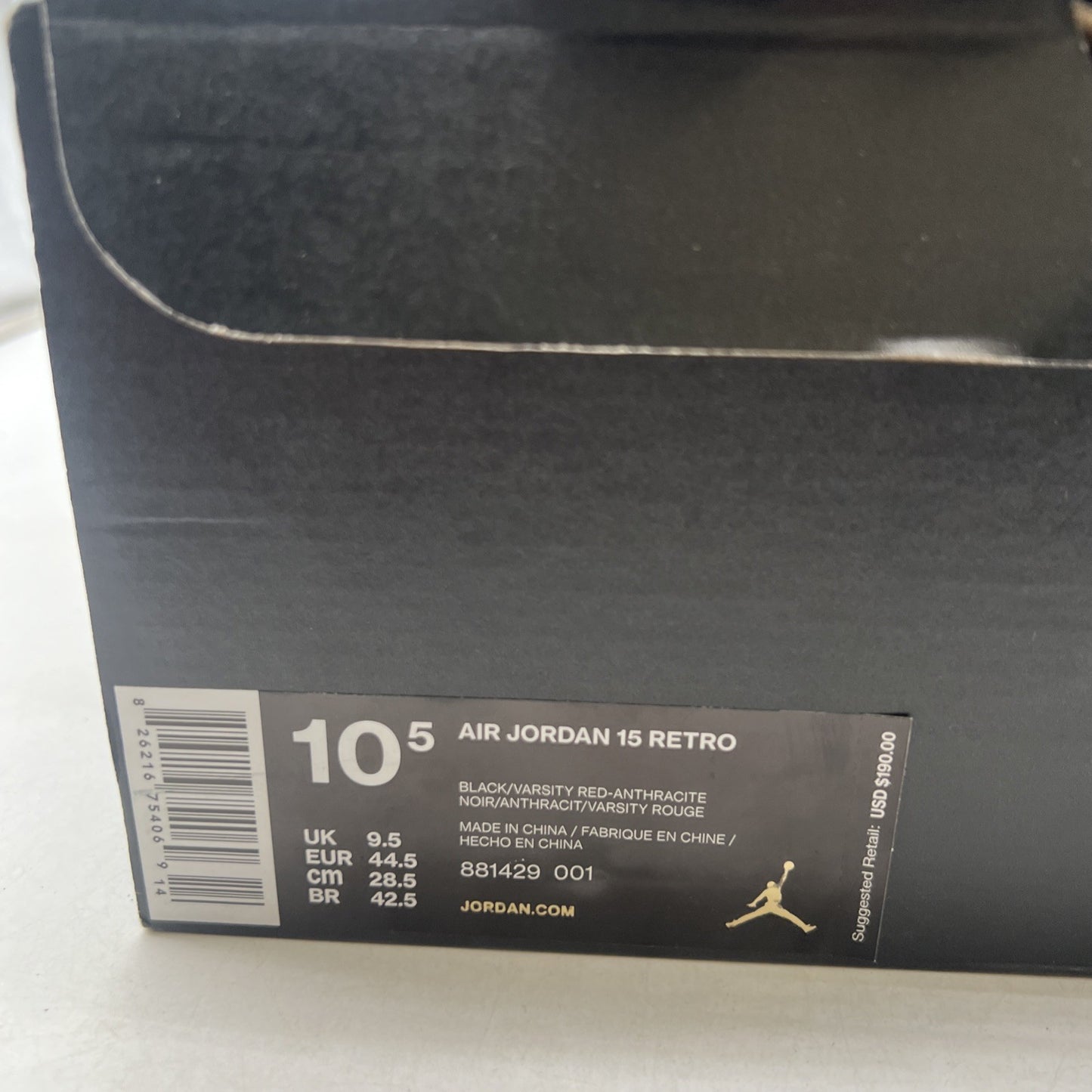 Size 10.5 - Air Jordan 15 Retro 2017 Stealth (881429-001)