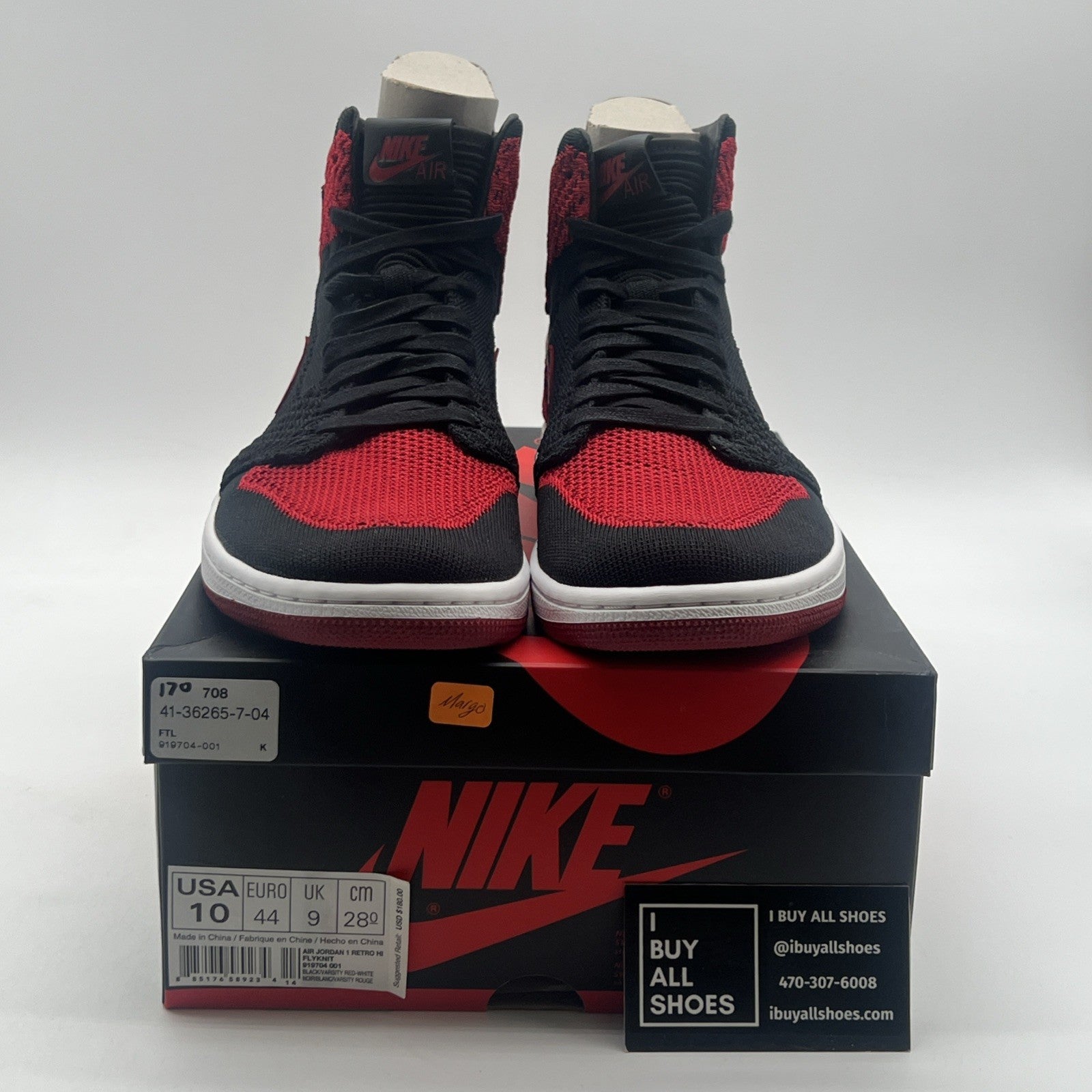 Size 10 - Air Jordan 1 Retro OG Flyknit High Bred (919704-001)