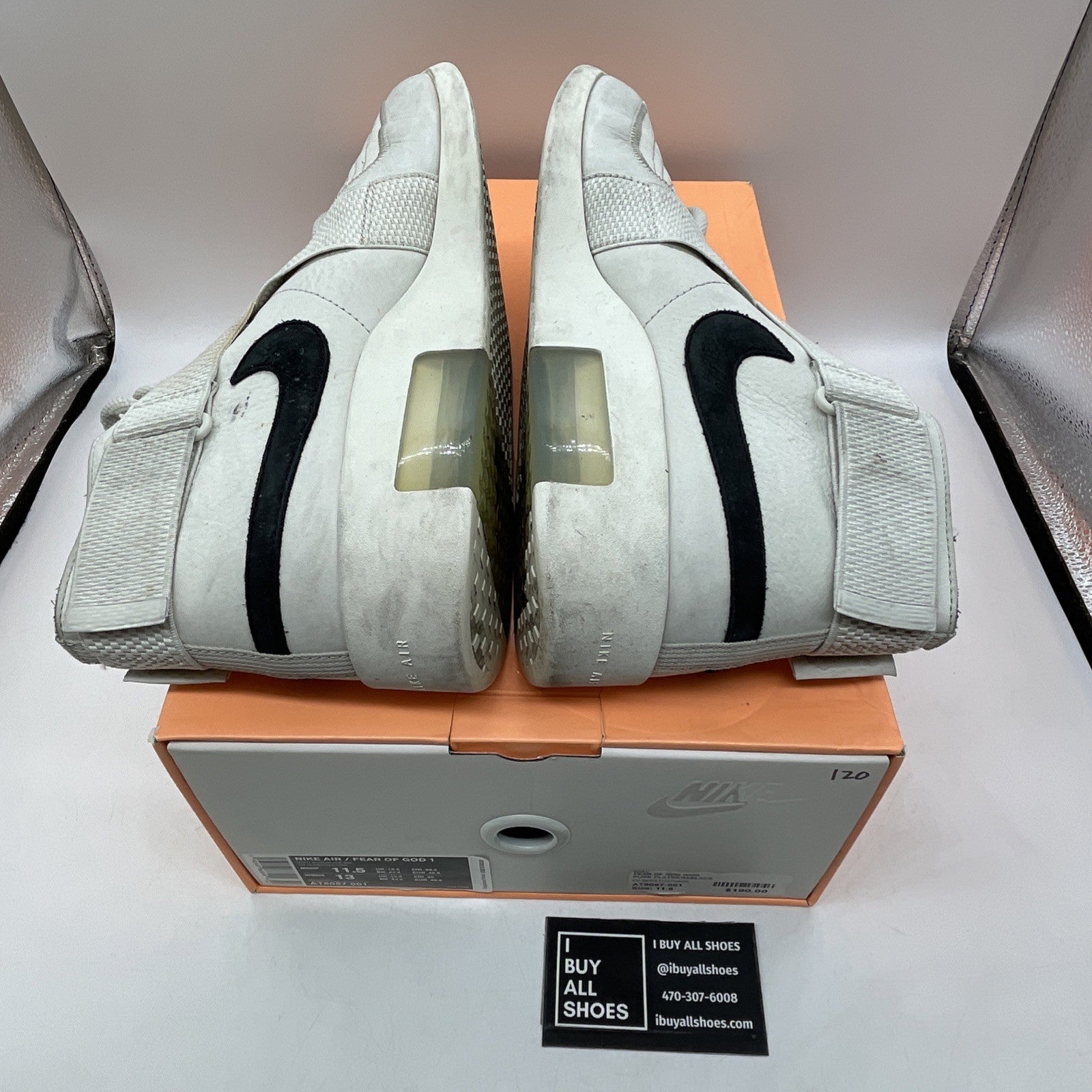 Size 11.5 - Nike Air Fear Of God Moc Pure Platinum (AT8086-001)