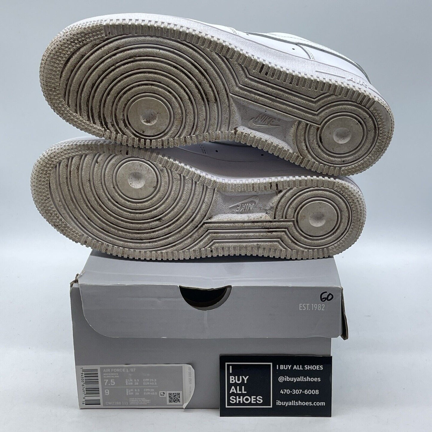 Size 7.5 - Nike Air Force 1 '07 Low Triple White Suede Leather (CW2288-111)