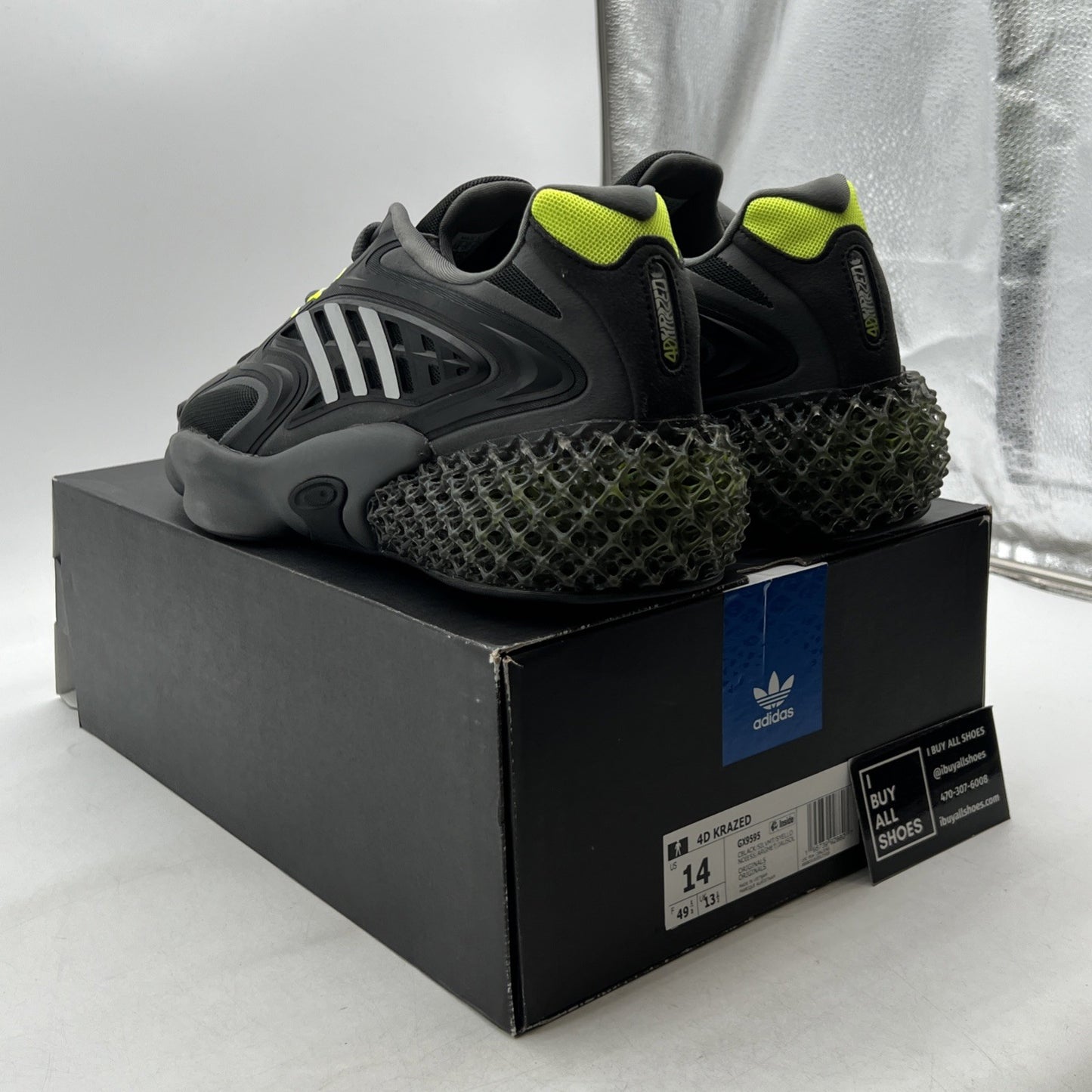 Size 14 - Adidas 4D Krazed Black Solar Yellow (GX9595)