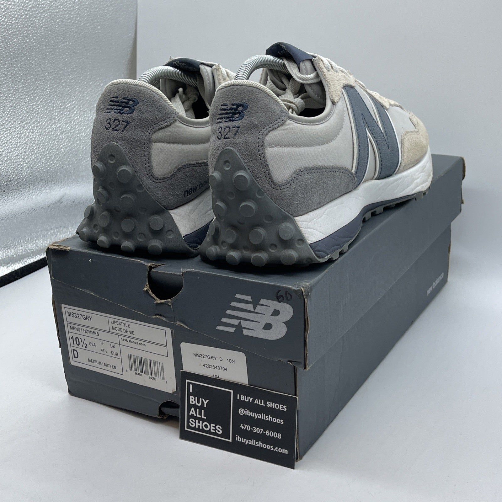Size 10.5 - New Balance Foot Locker x 327 Grey Day Grey Navy (MS327GRY)