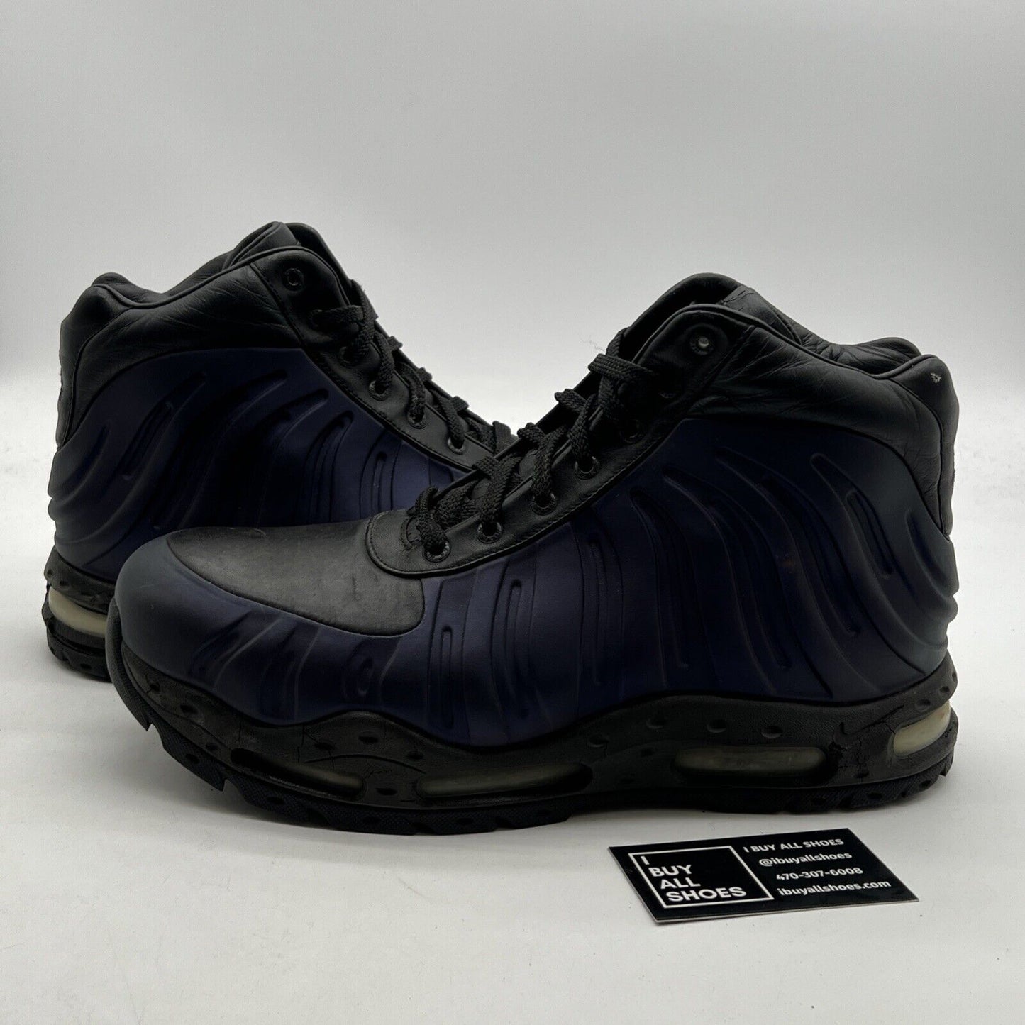 Size 12 - Nike Foamposite Black/Club Purple (333791-504)