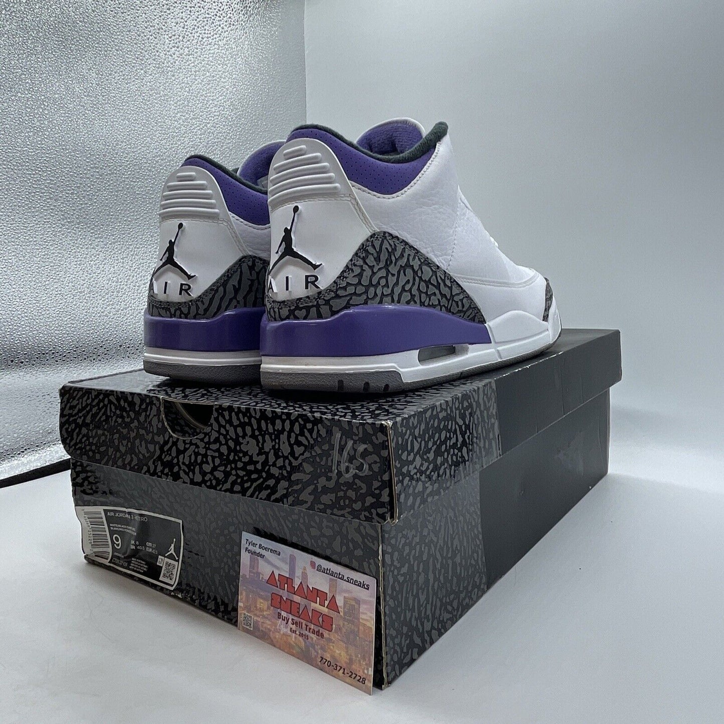 Size 9 - Jordan 3 Retro Mid Dark Iris Purple White Grey (CT8532-105)
