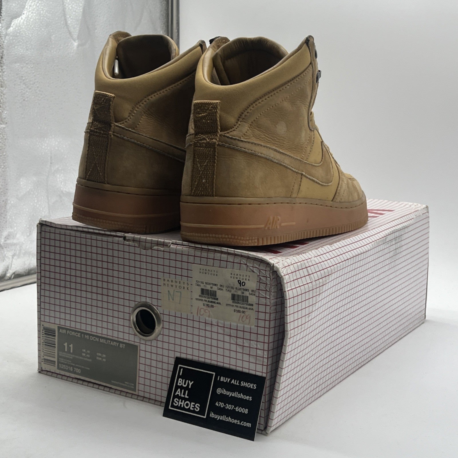 Size 11 - Nike Air Force 1 Dcn Military Bt High Brown (525316-700)