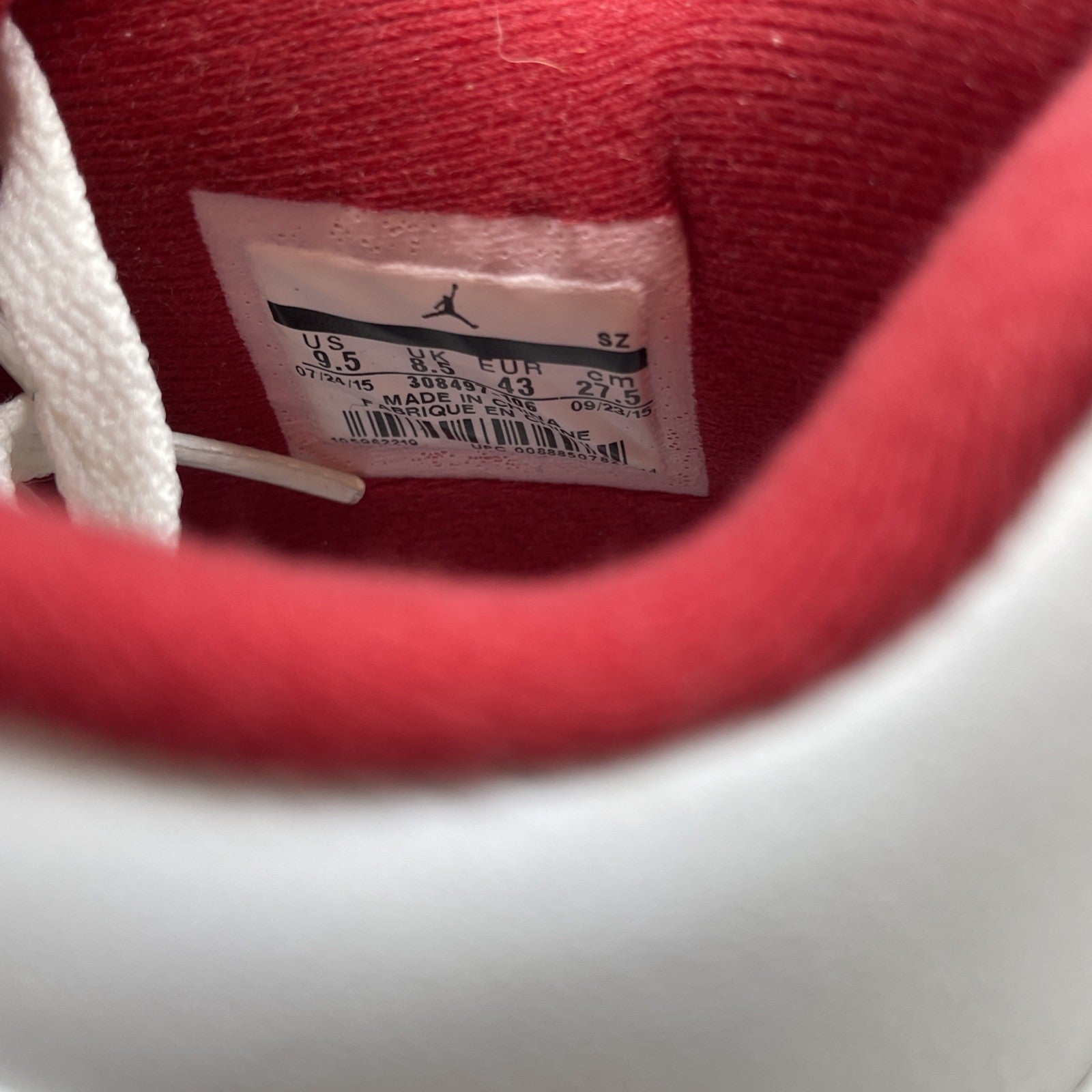 Size 9.5 - Jordan 4 Retro alternate 89 2016 White Red Leather (308497-106)